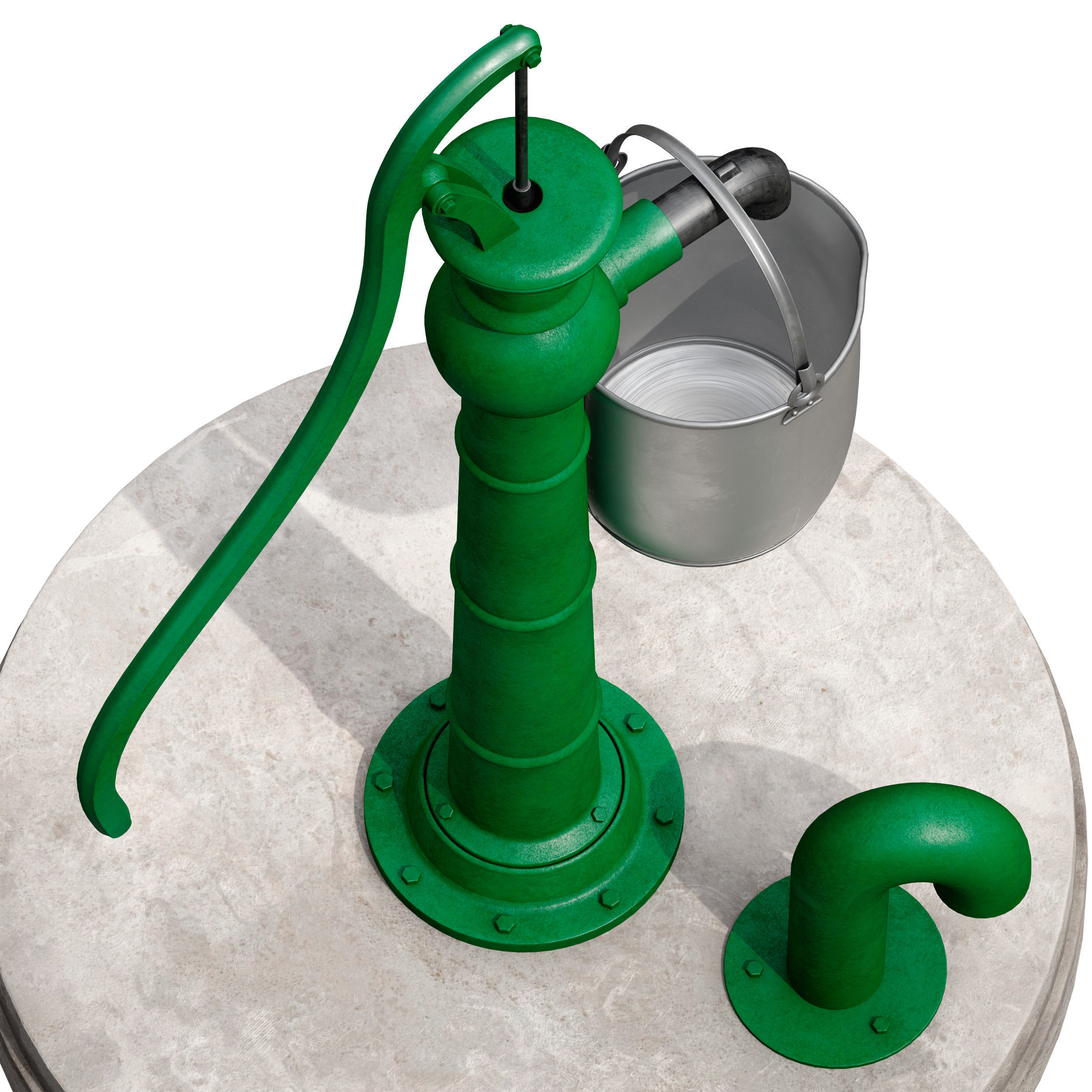 Outdoor water column with a bucket 3D model_13