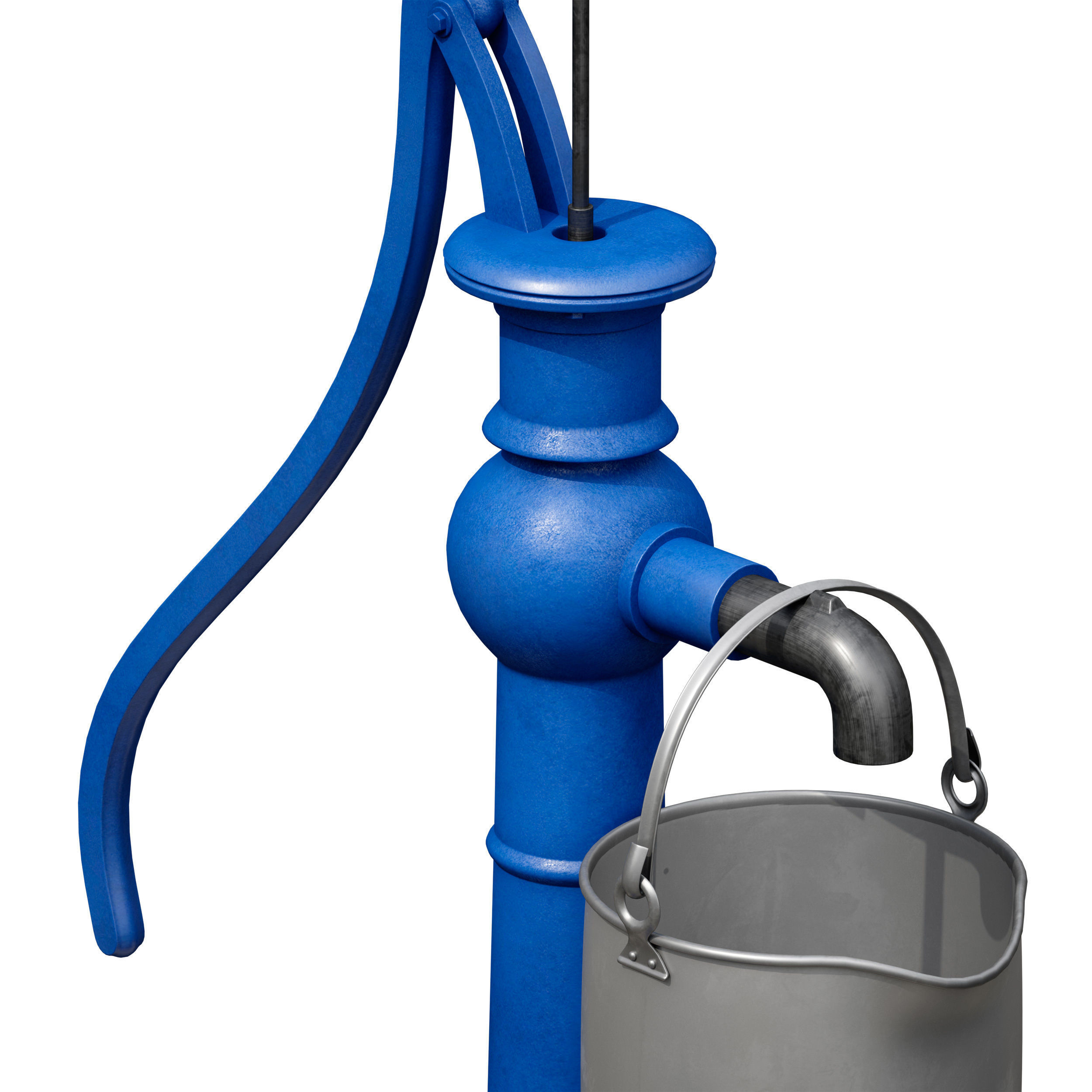 Outdoor water column with a bucket 3D model_30