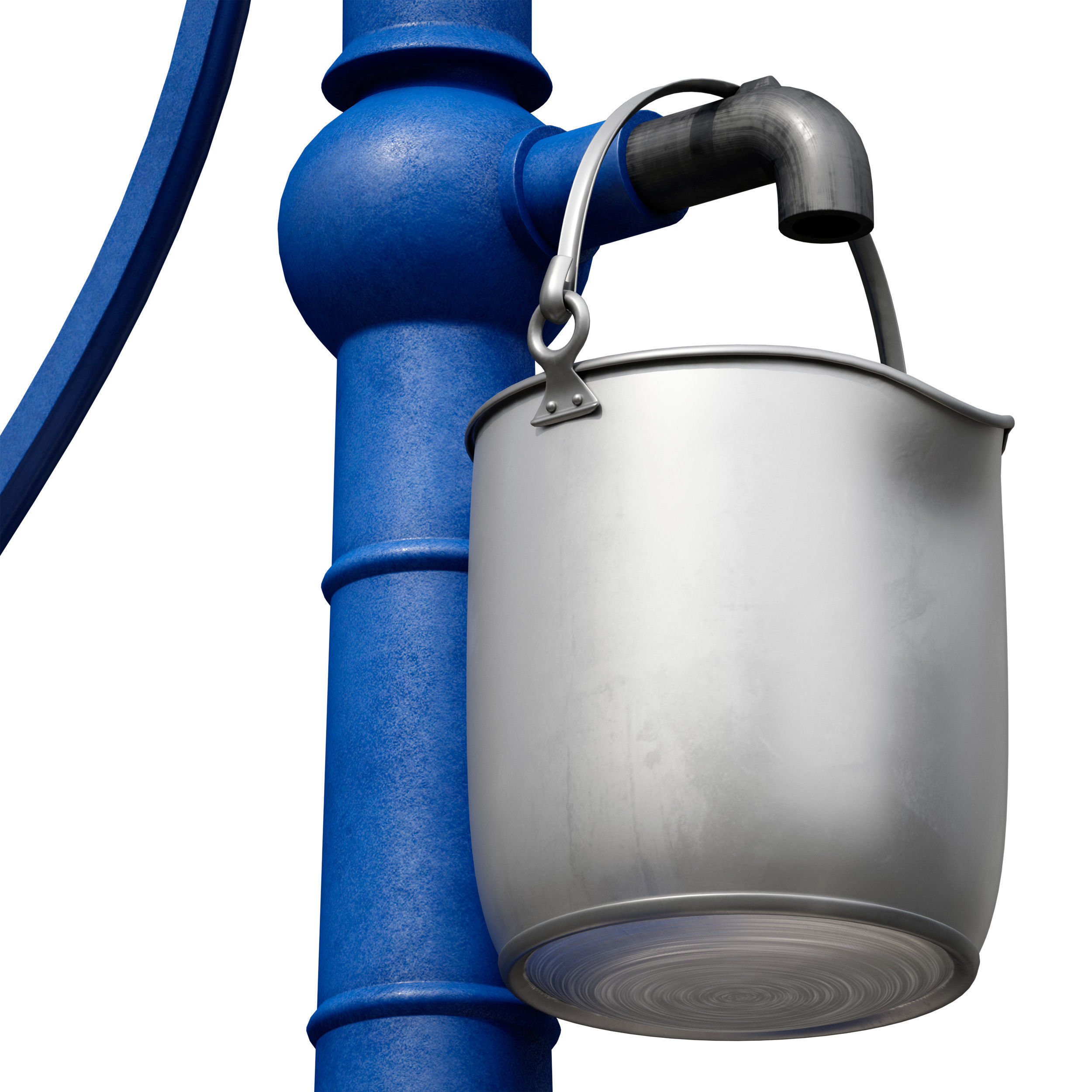 Outdoor water column with a bucket 3D model_22