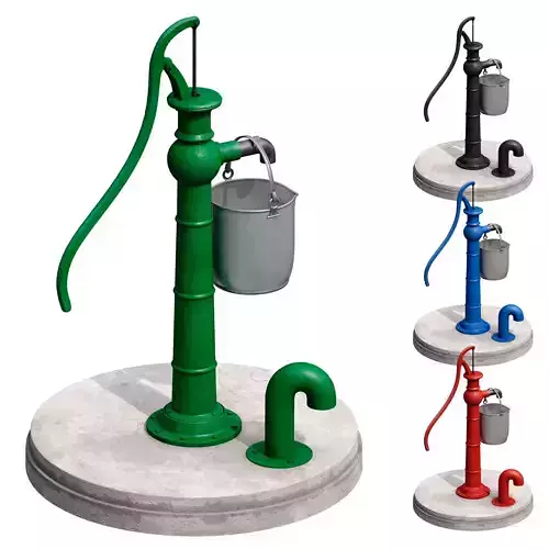 Outdoor water column with a bucket
