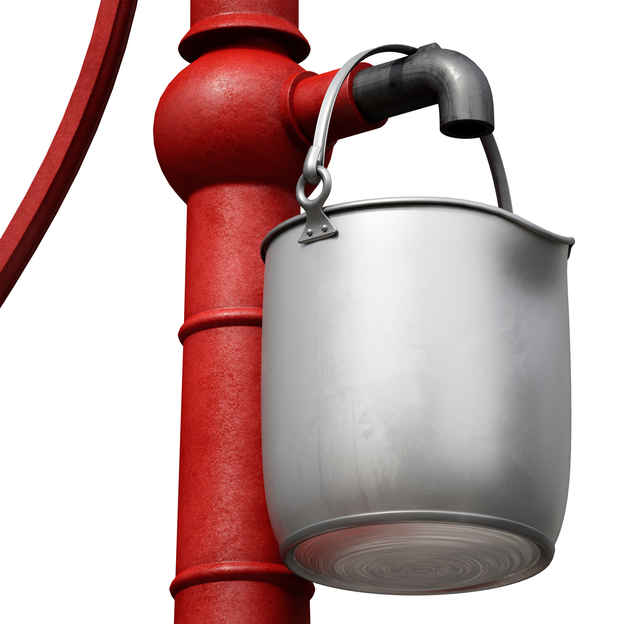 Outdoor water column with a bucket 3D model_23