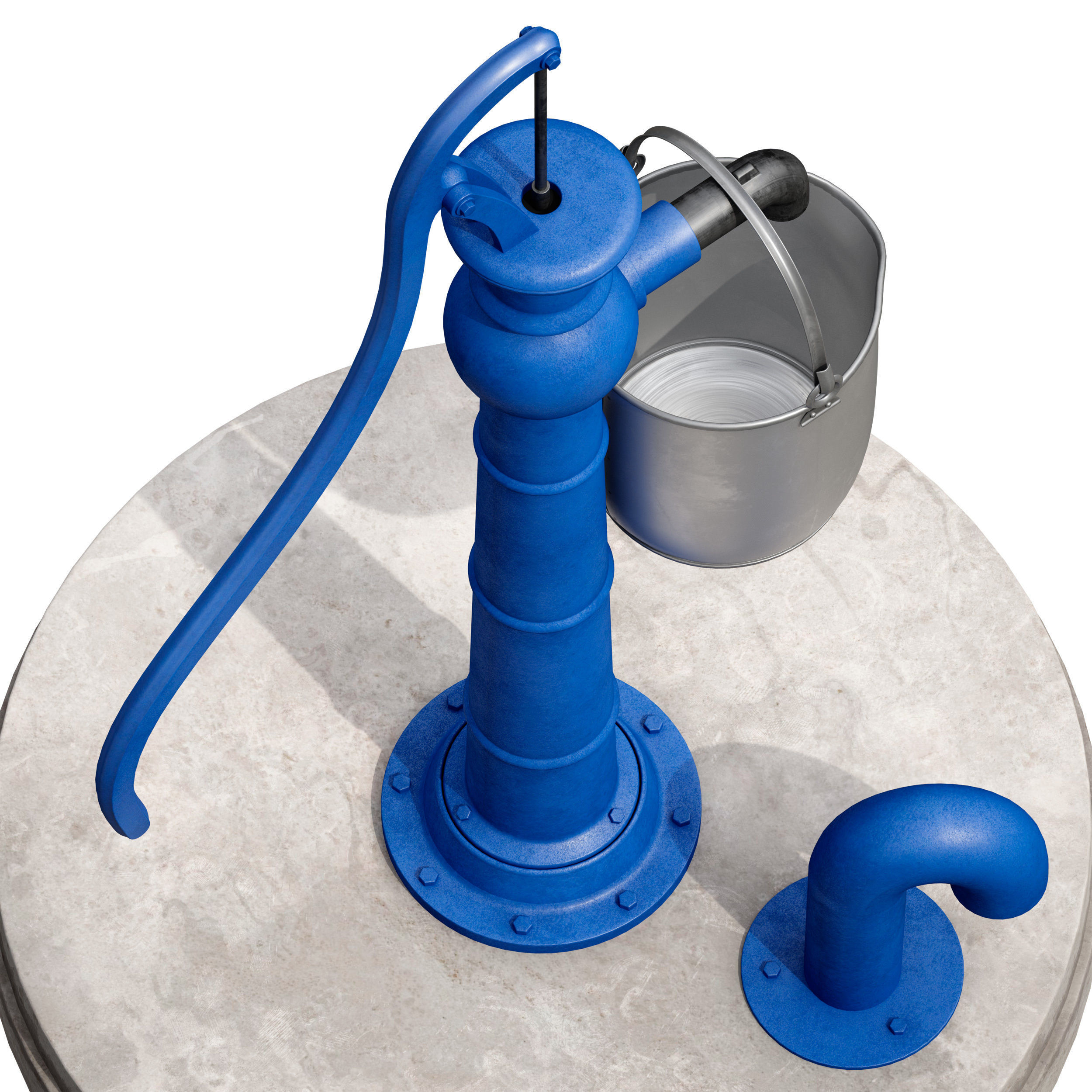 Outdoor water column with a bucket 3D model_14