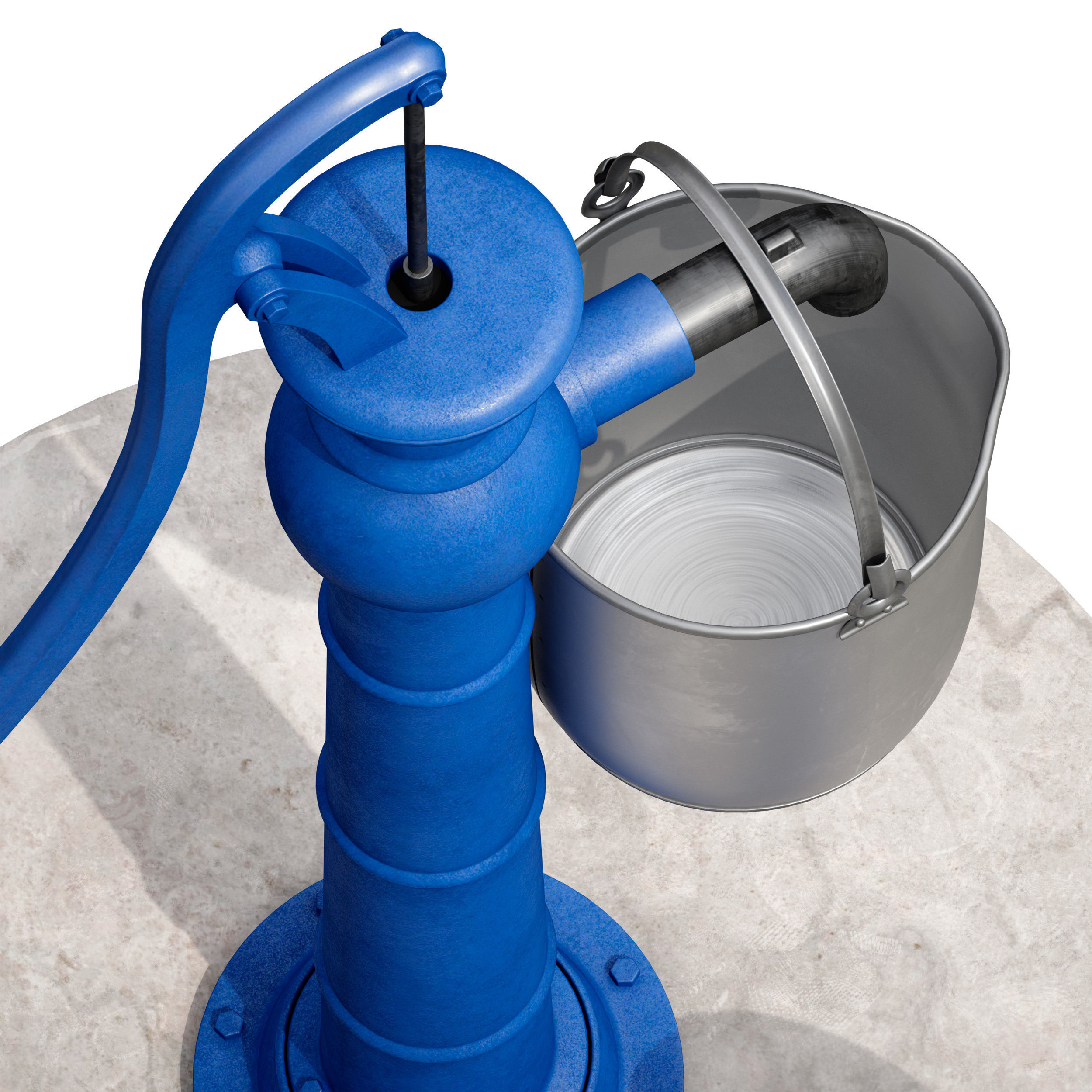 Outdoor water column with a bucket 3D model_27