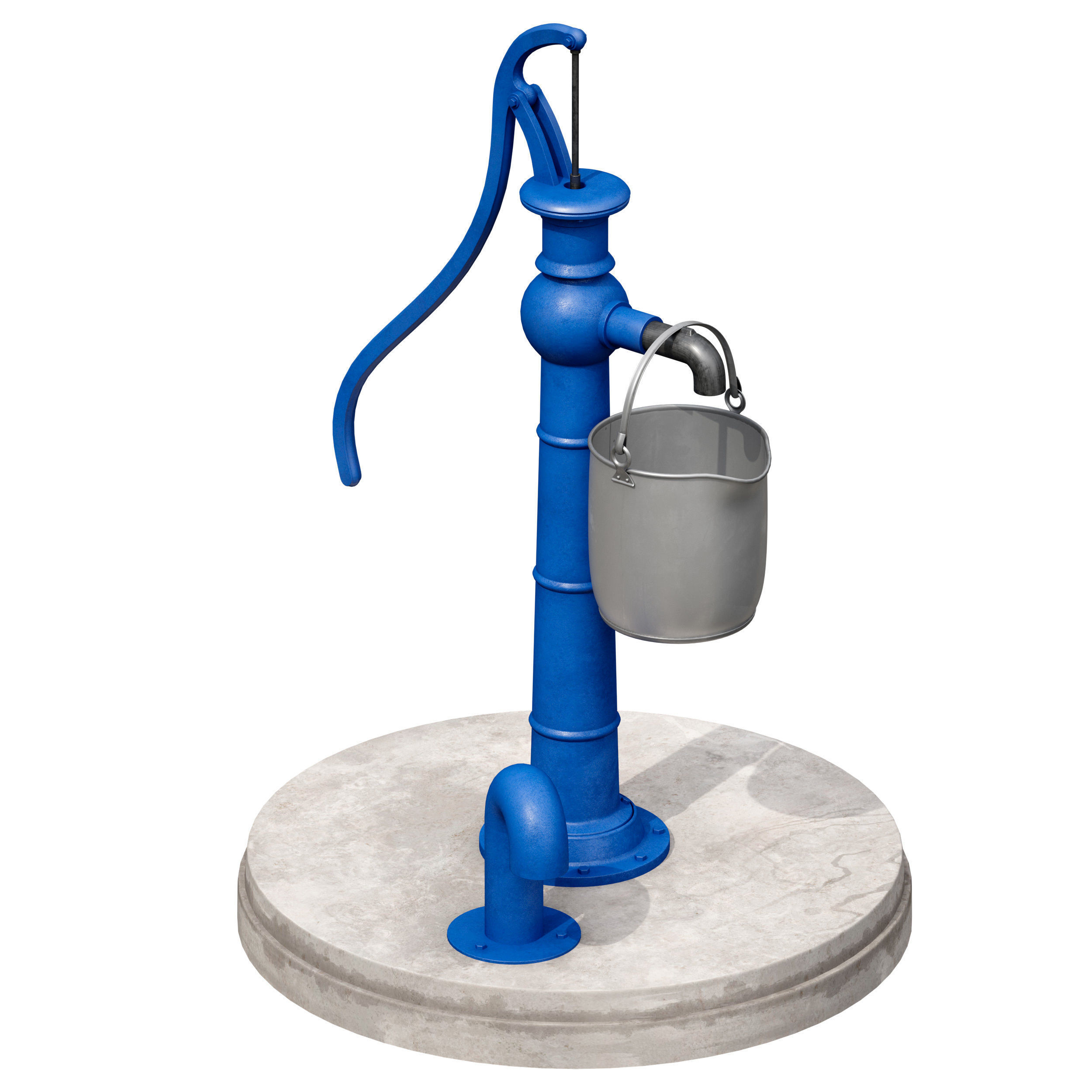 Outdoor water column with a bucket 3D model_11