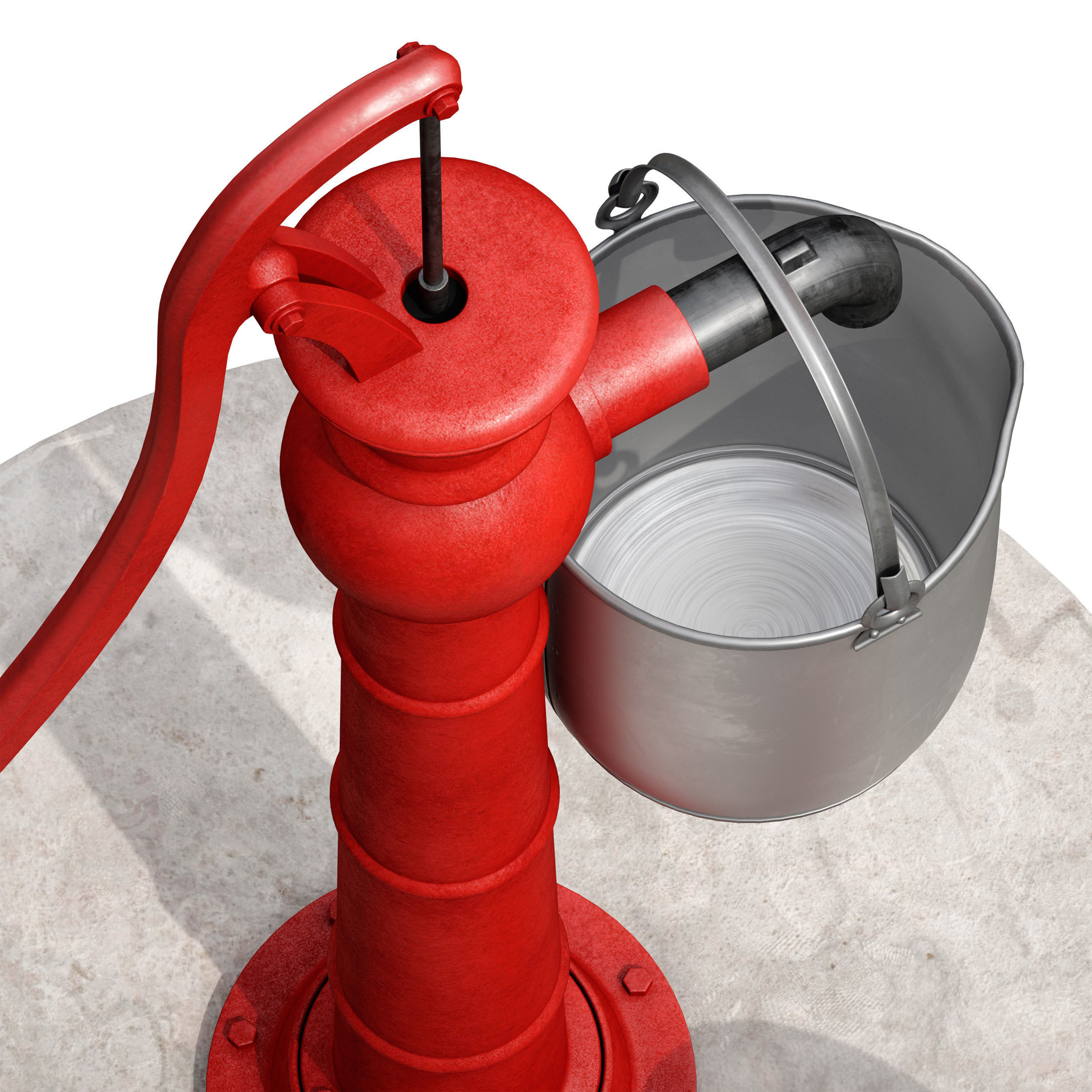 Outdoor water column with a bucket 3D model_26