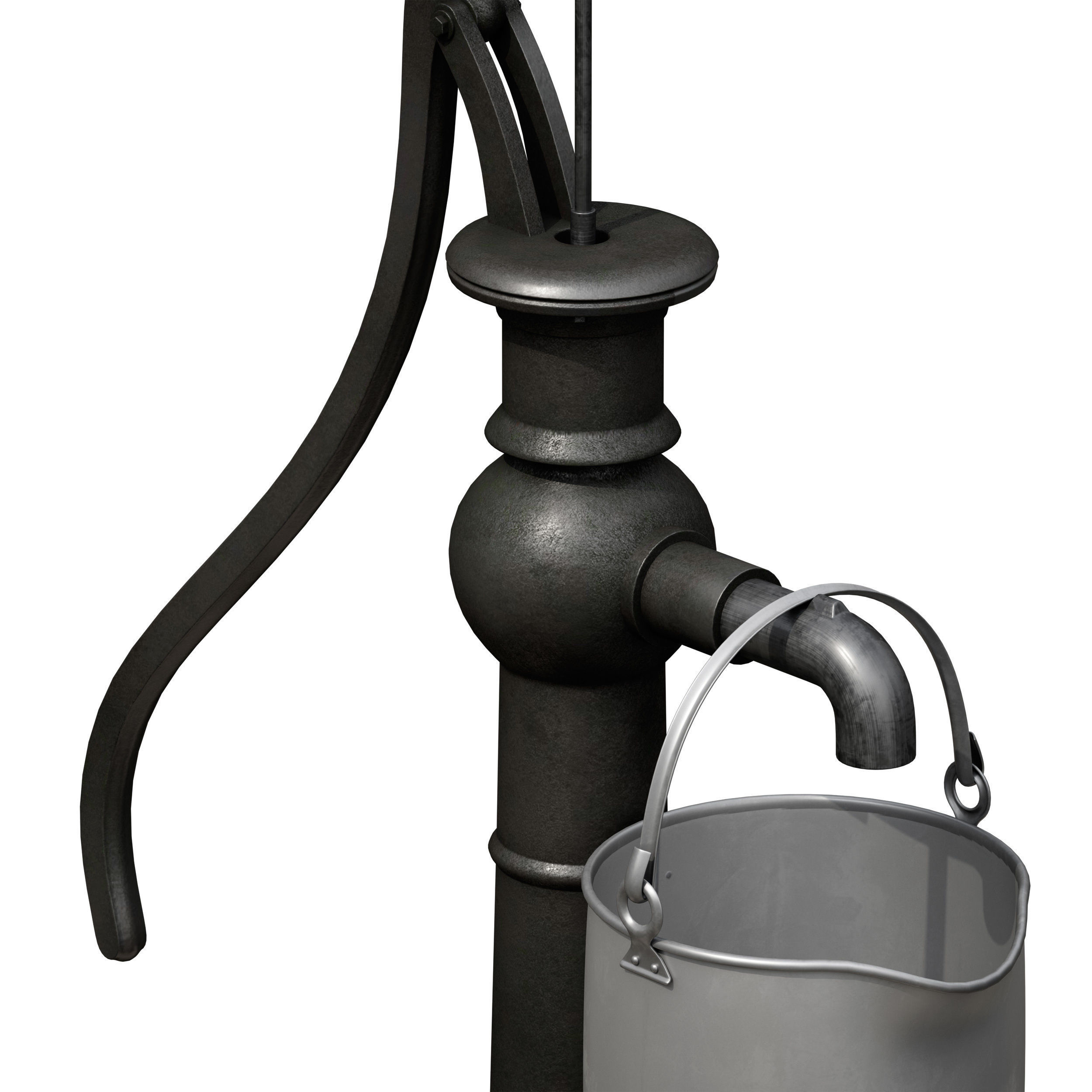 Outdoor water column with a bucket 3D model_32