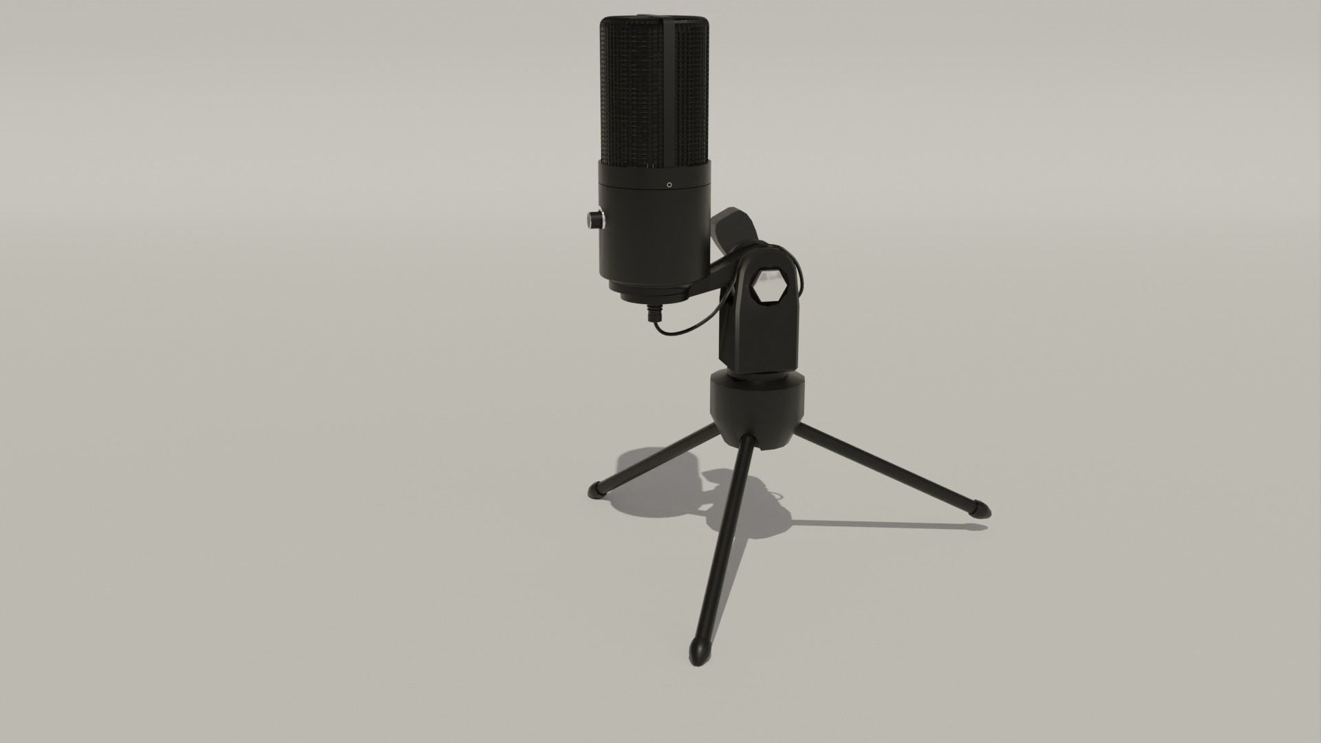 Black Microphone Minimalistic 3D Asset 3D model_22