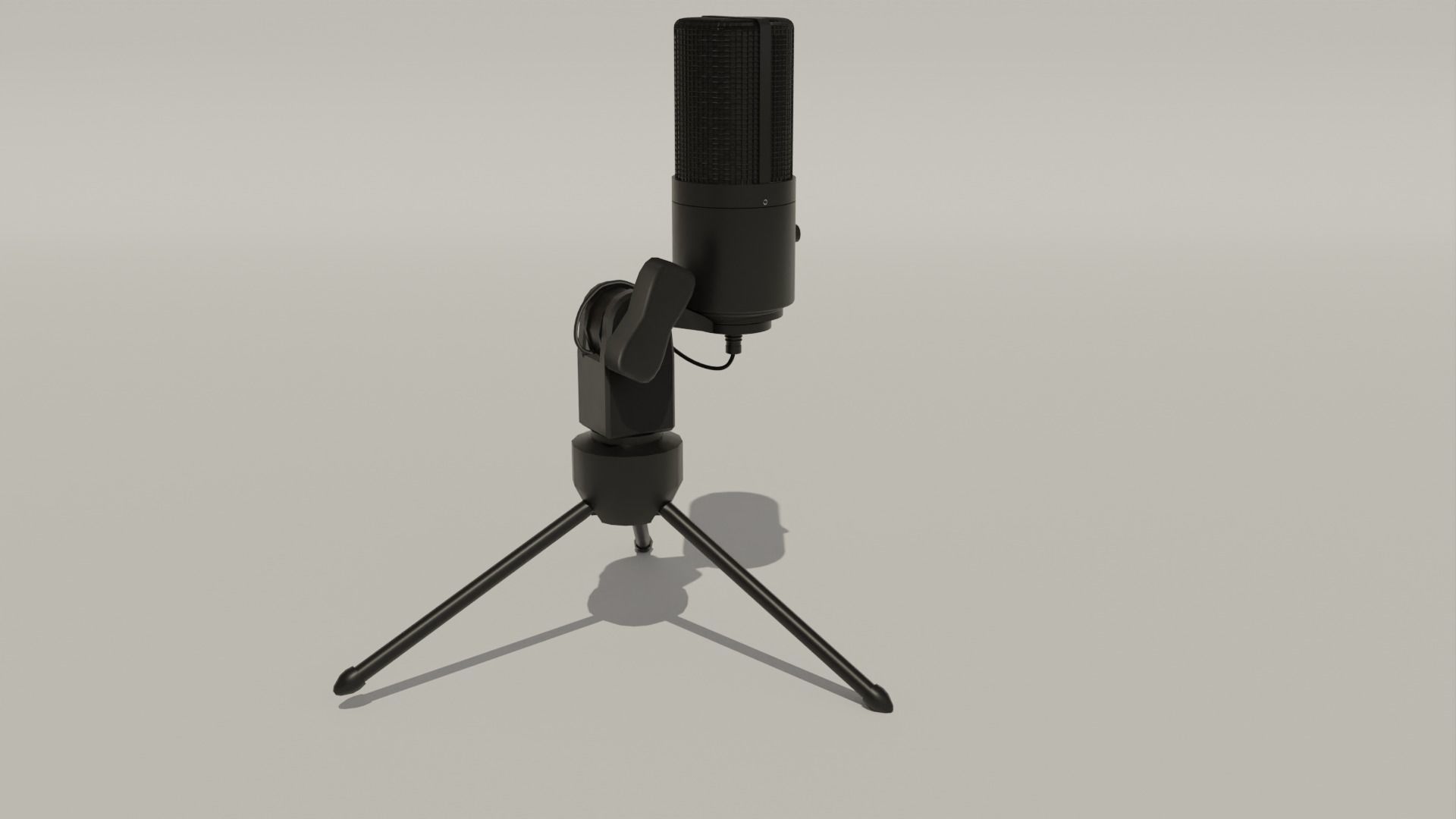 Black Microphone Minimalistic 3D Asset 3D model_11