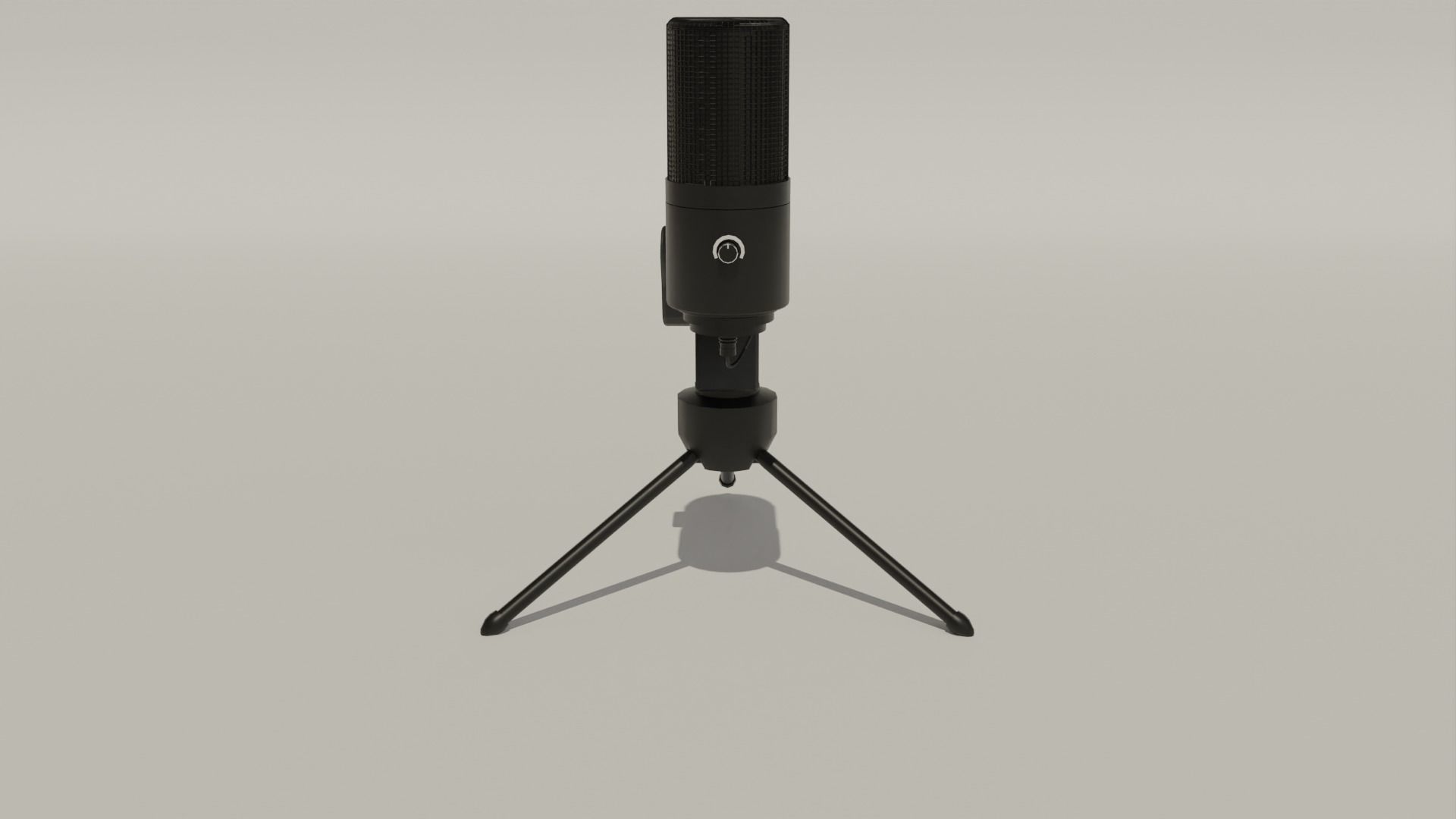 Black Microphone Minimalistic 3D Asset 3D model_3