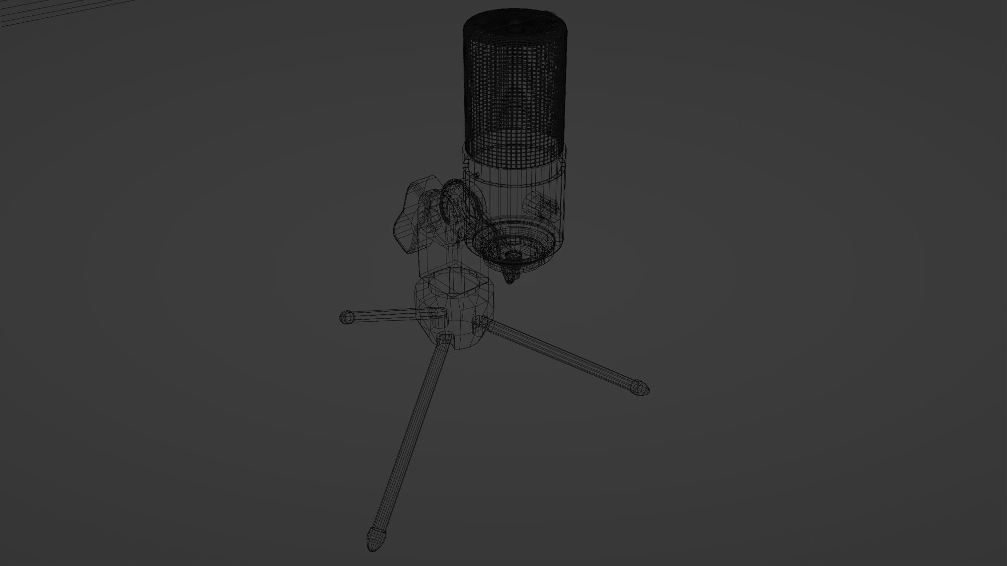 Black Microphone Minimalistic 3D Asset 3D model_1