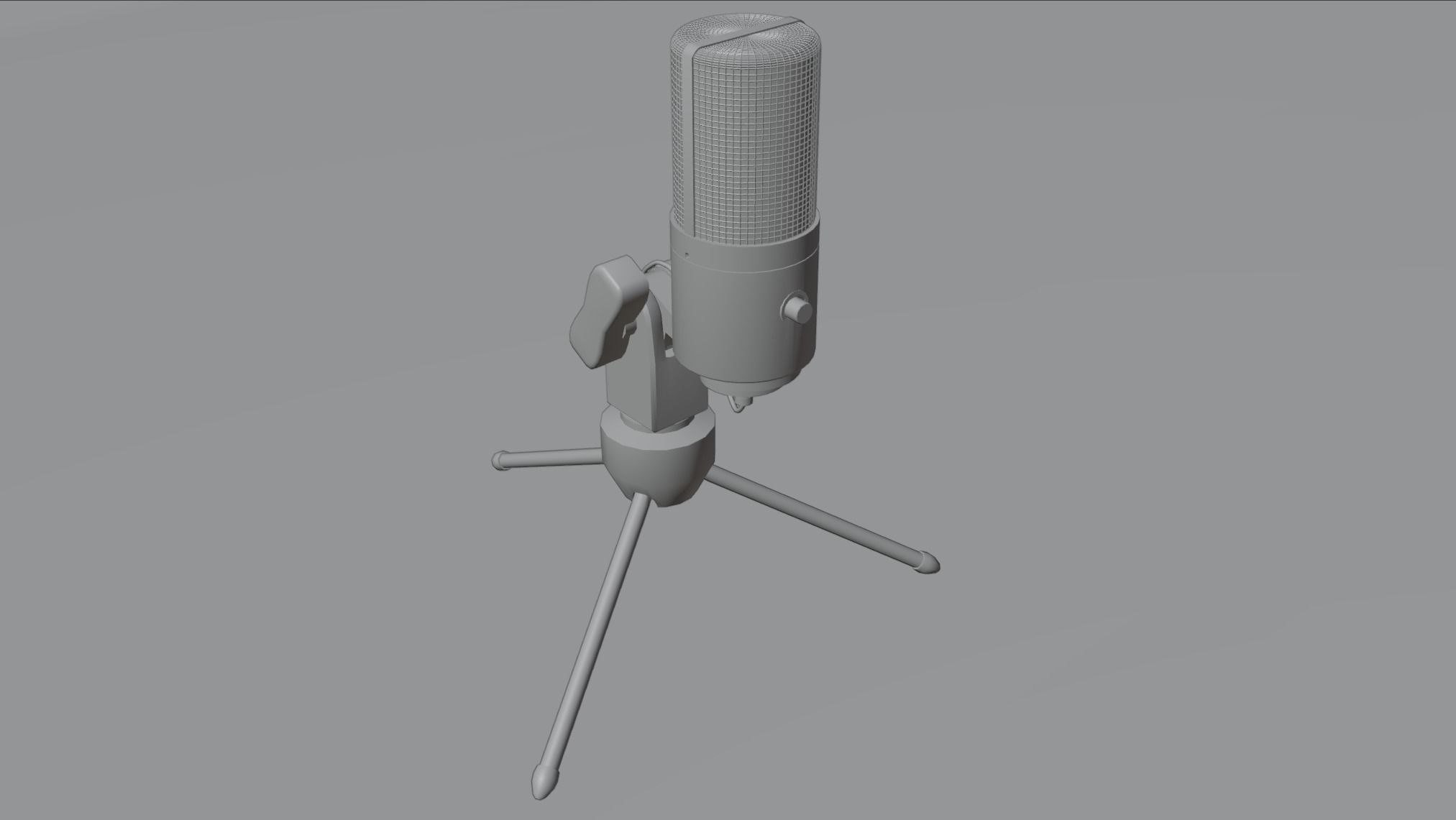 Black Microphone Minimalistic 3D Asset 3D model_2
