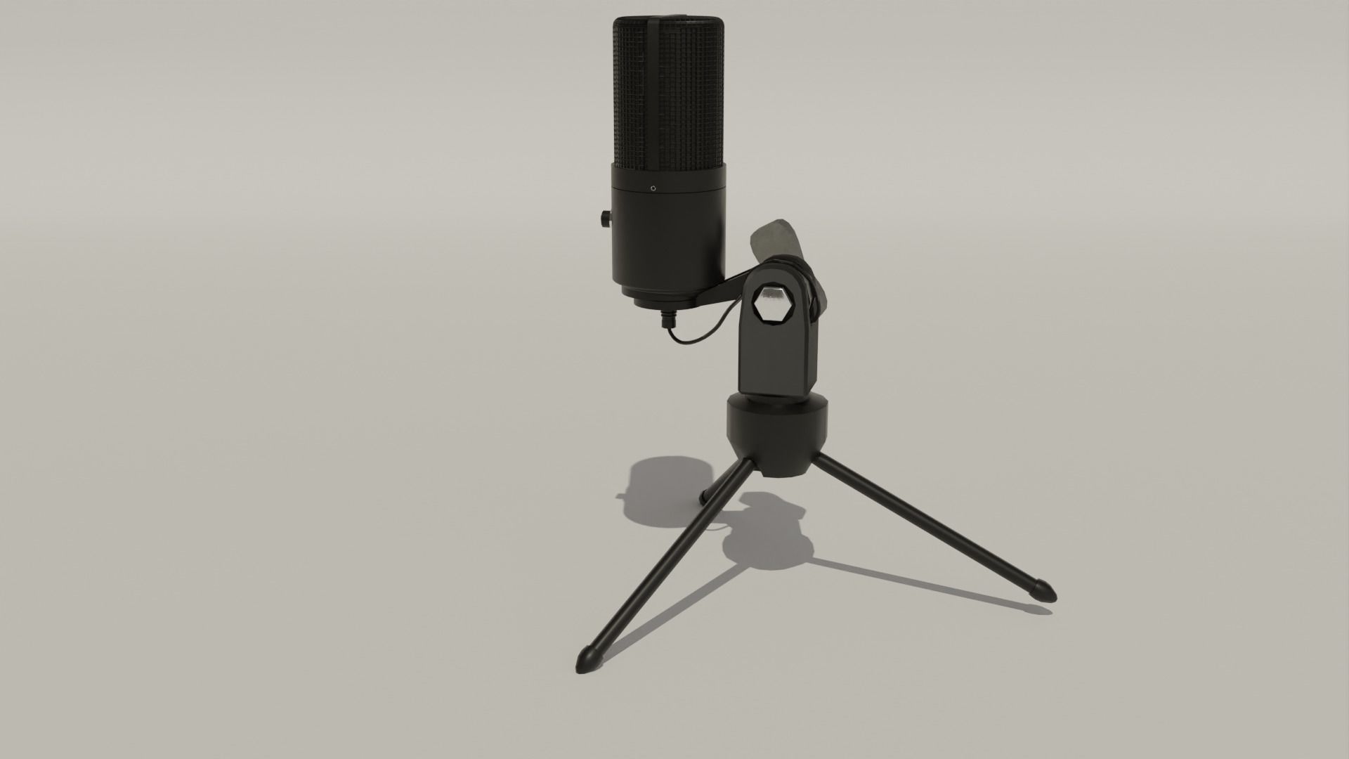 Black Microphone Minimalistic 3D Asset 3D model_20