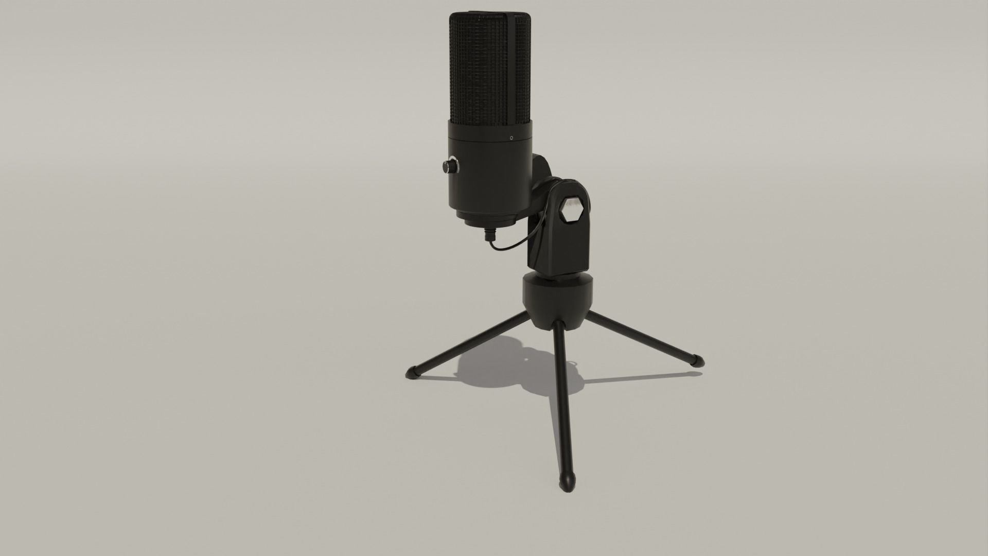 Black Microphone Minimalistic 3D Asset 3D model_23
