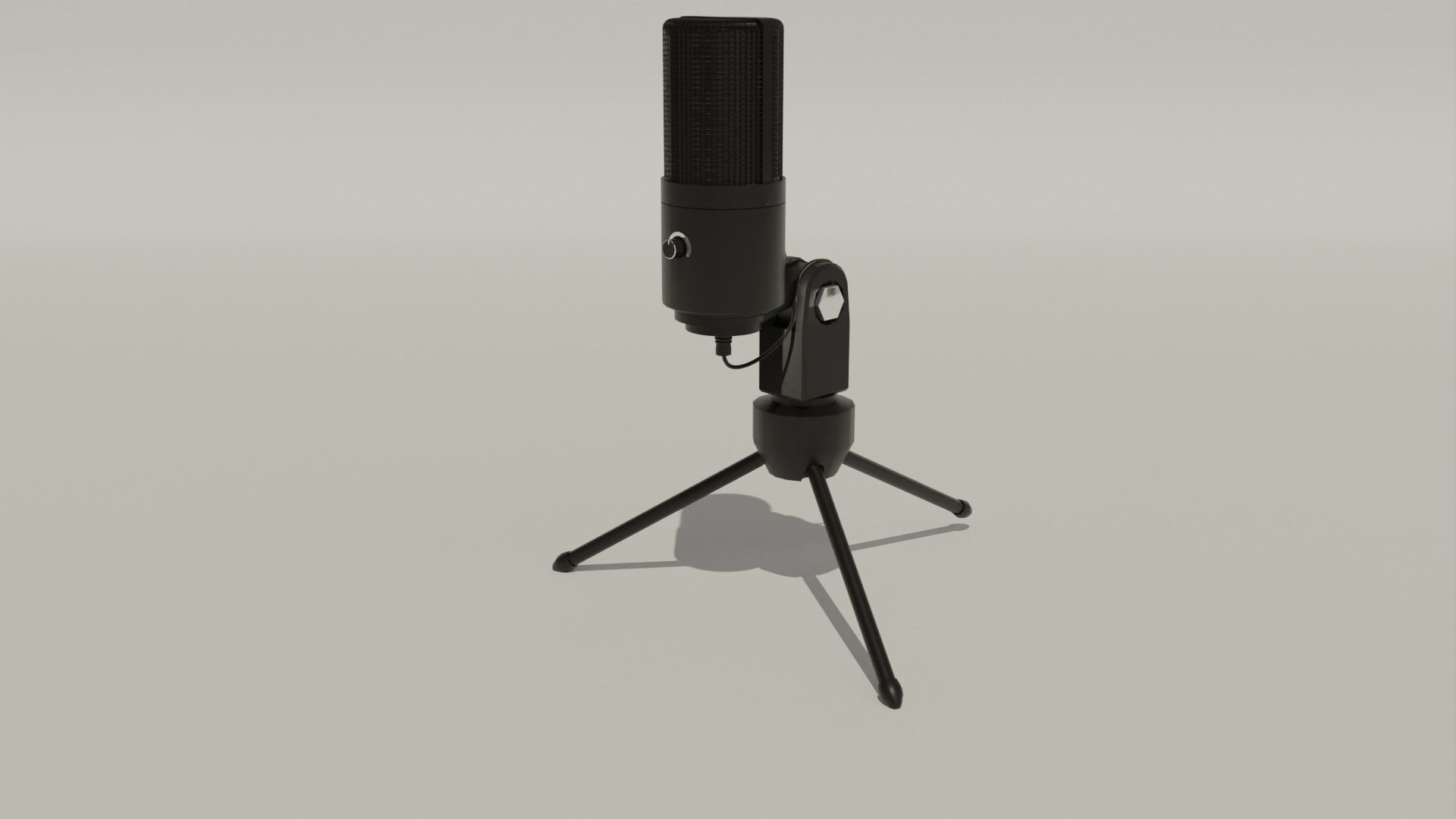 Black Microphone Minimalistic 3D Asset 3D model_24