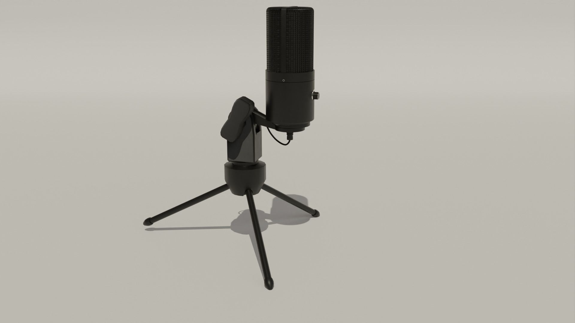 Black Microphone Minimalistic 3D Asset 3D model_8