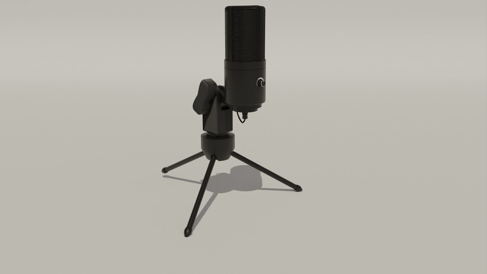 Black Microphone Minimalistic 3D Asset 3D model_6