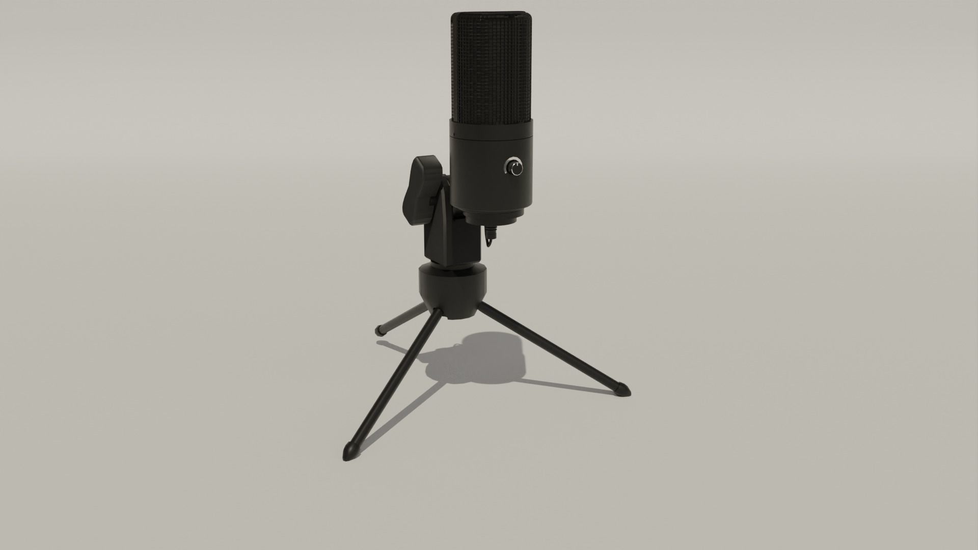 Black Microphone Minimalistic 3D Asset 3D model_5