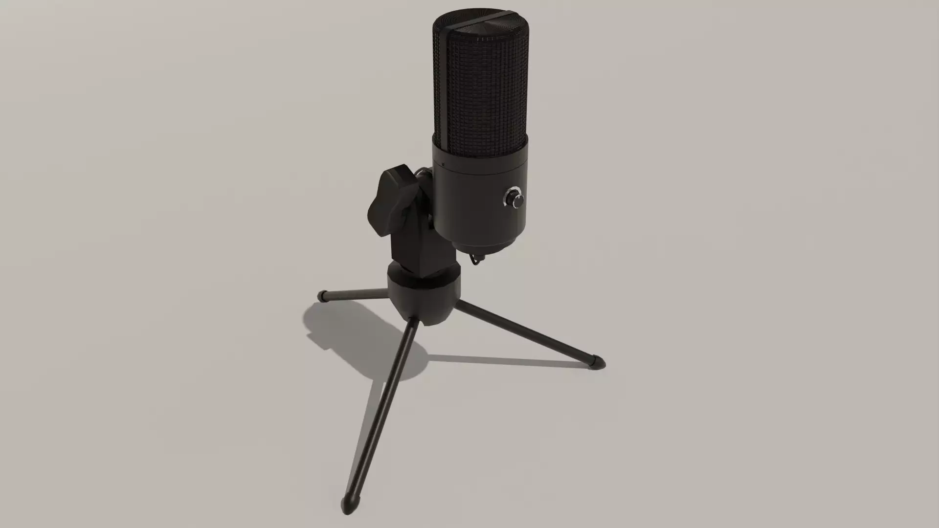 Black Microphone Minimalistic 3D Asset 3D model_0