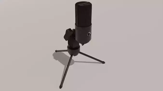Black Microphone Minimalistic 3D Asset 3D model