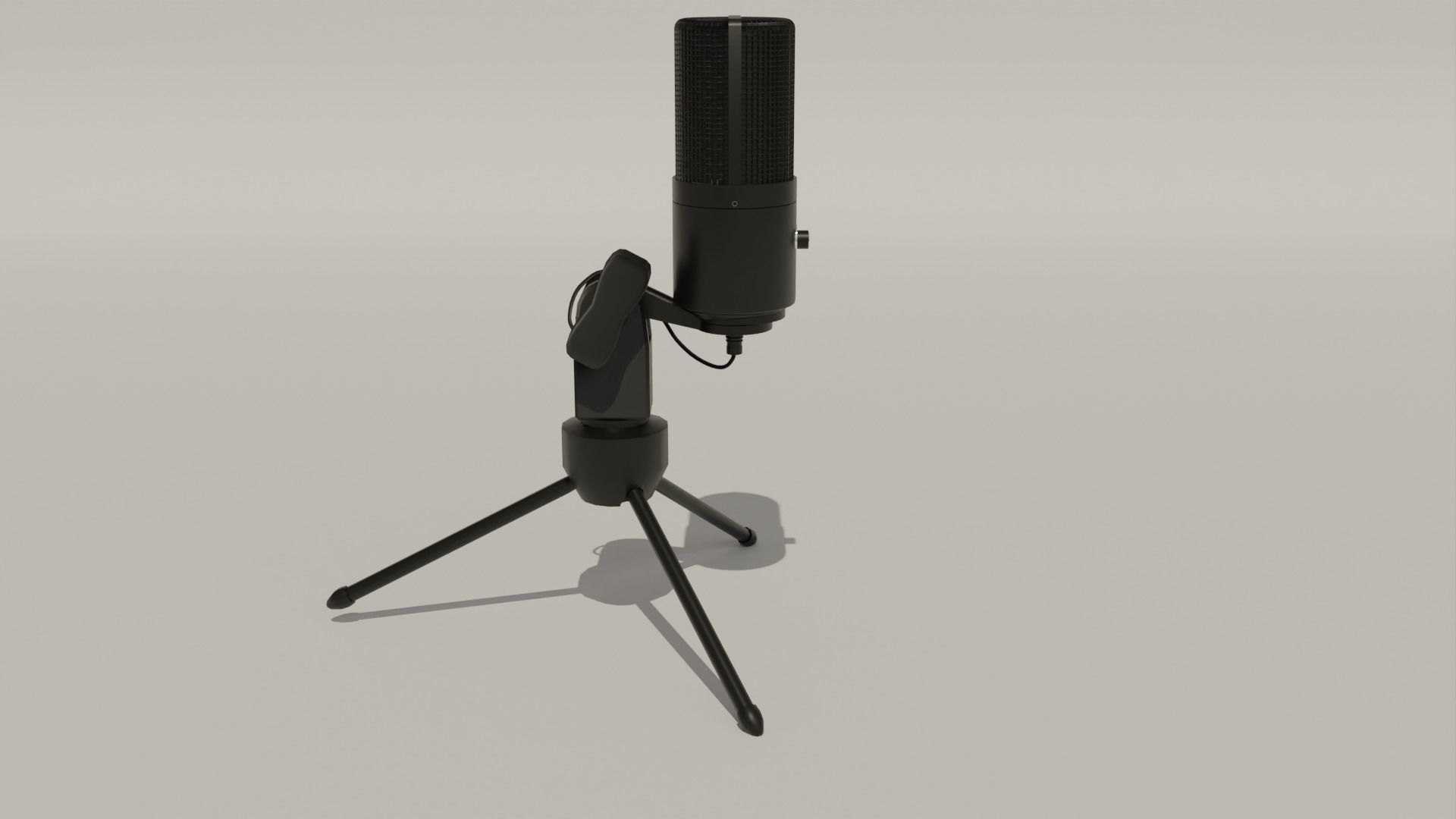 Black Microphone Minimalistic 3D Asset 3D model_9