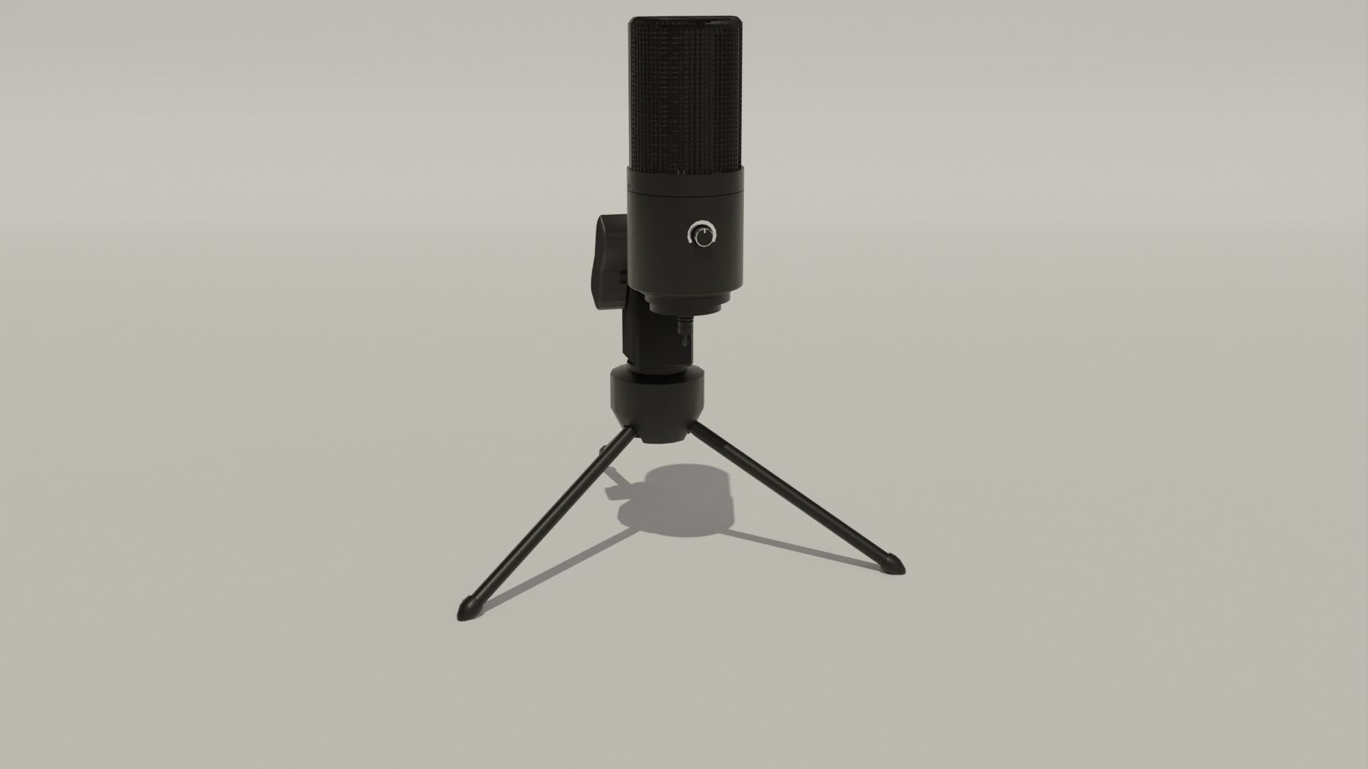 Black Microphone Minimalistic 3D Asset 3D model_4