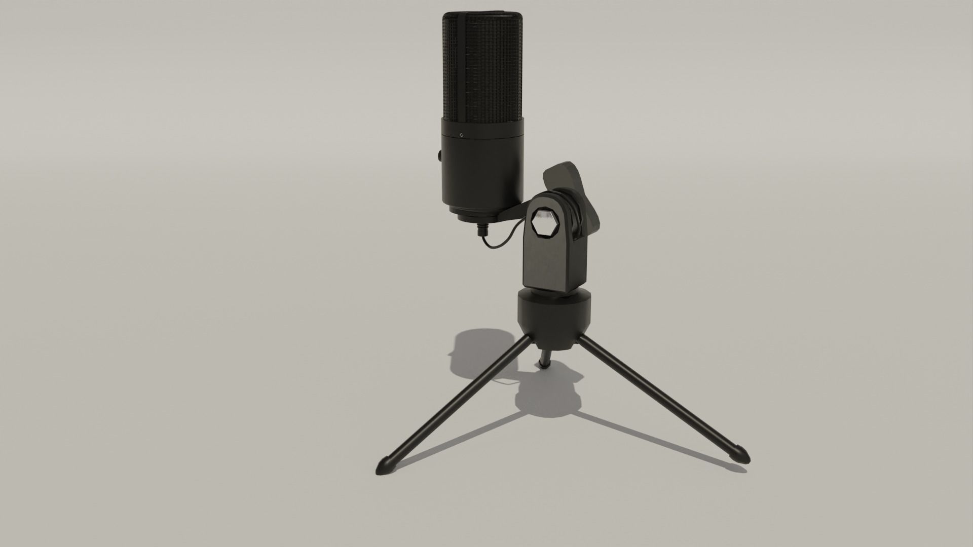 Black Microphone Minimalistic 3D Asset 3D model_19