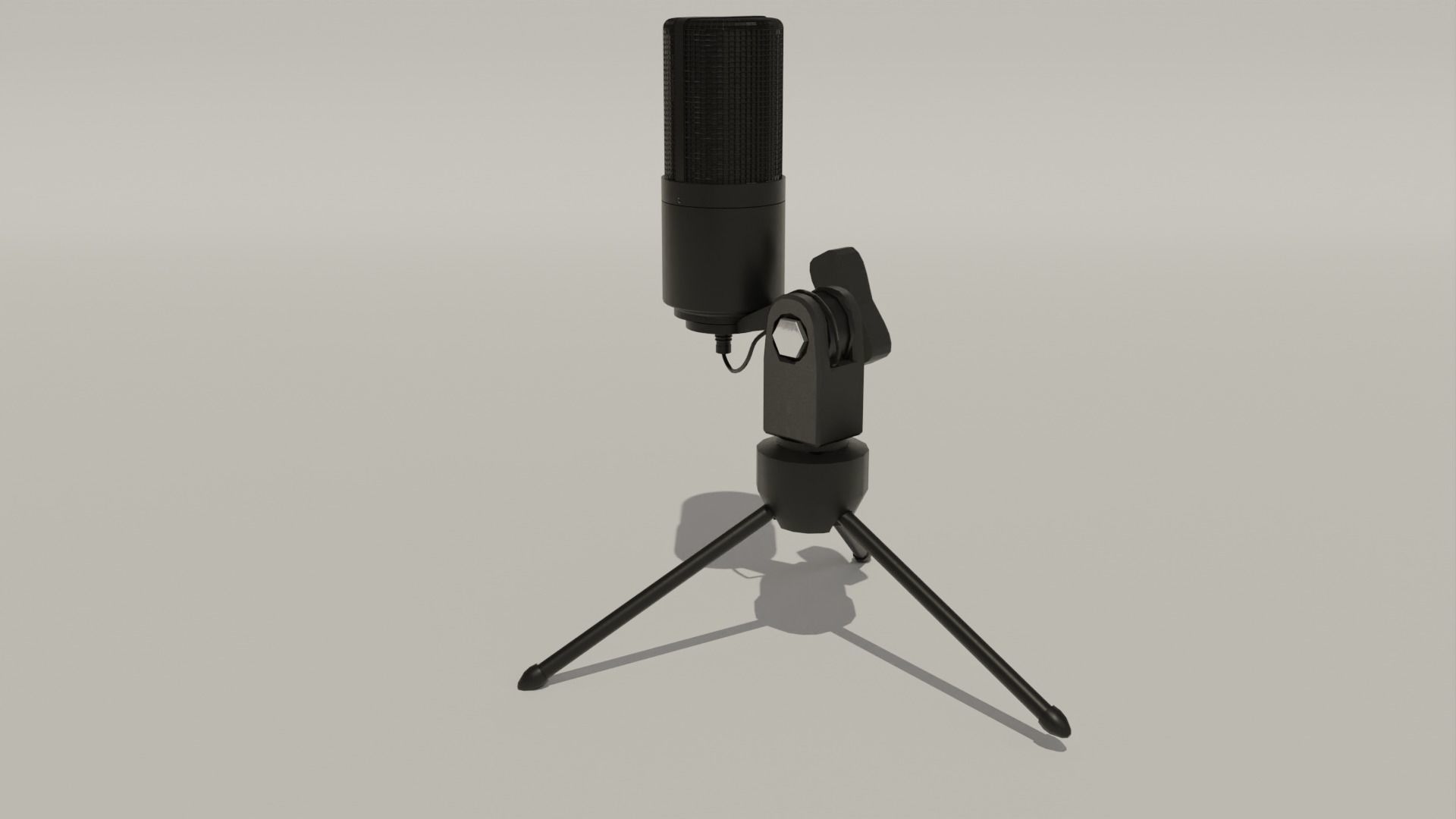 Black Microphone Minimalistic 3D Asset 3D model_18