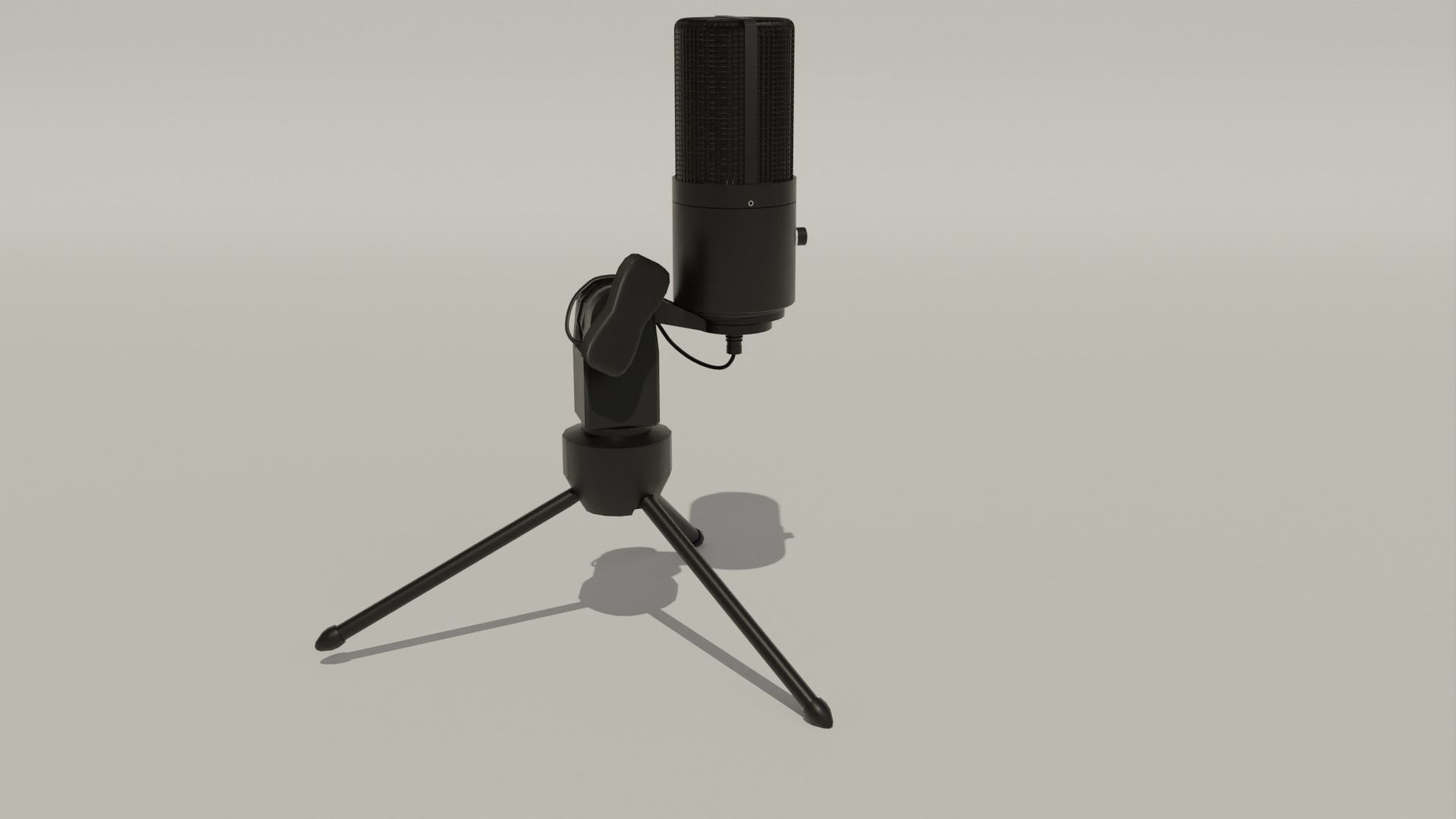 Black Microphone Minimalistic 3D Asset 3D model_10