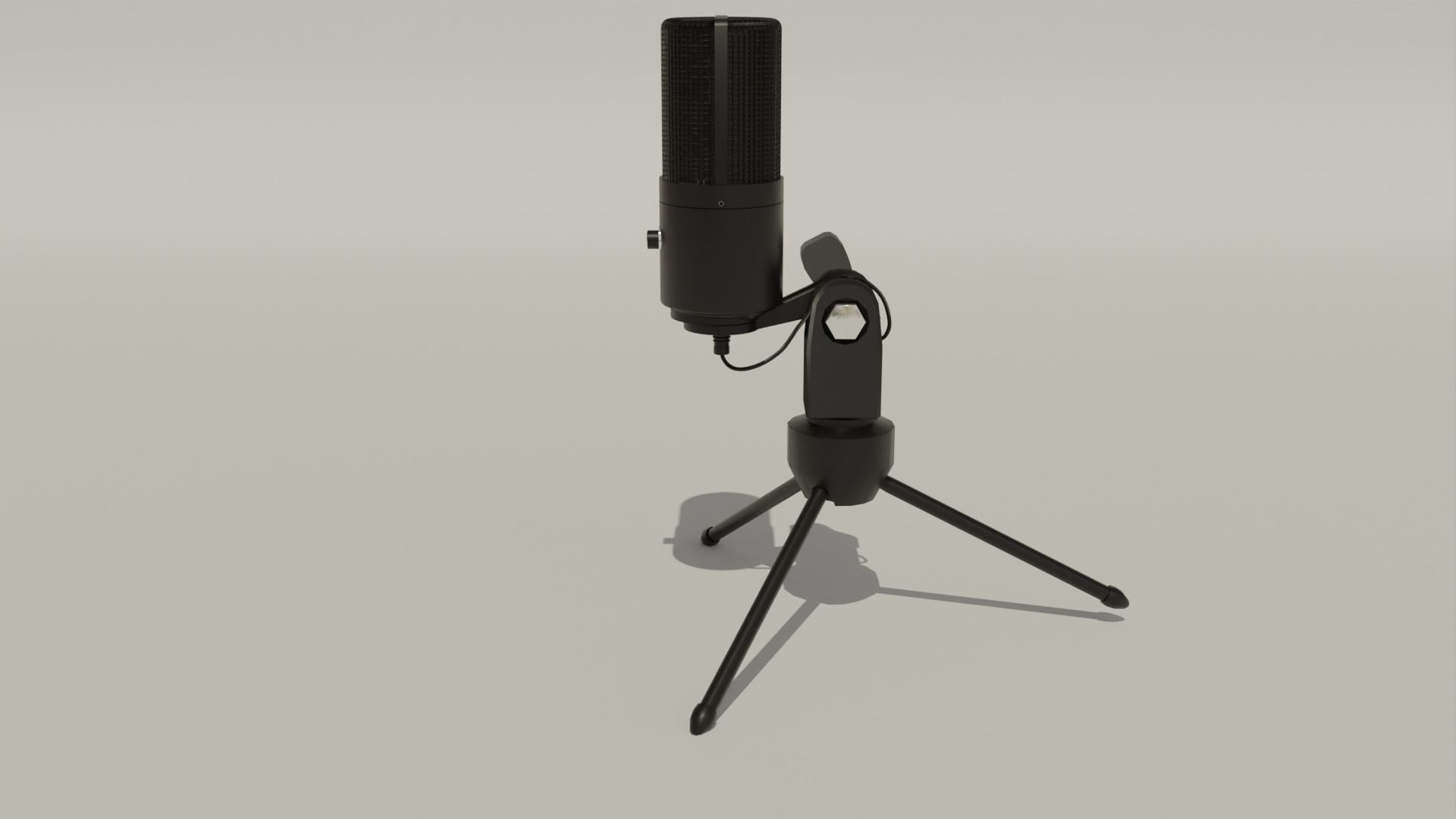 Black Microphone Minimalistic 3D Asset 3D model_21