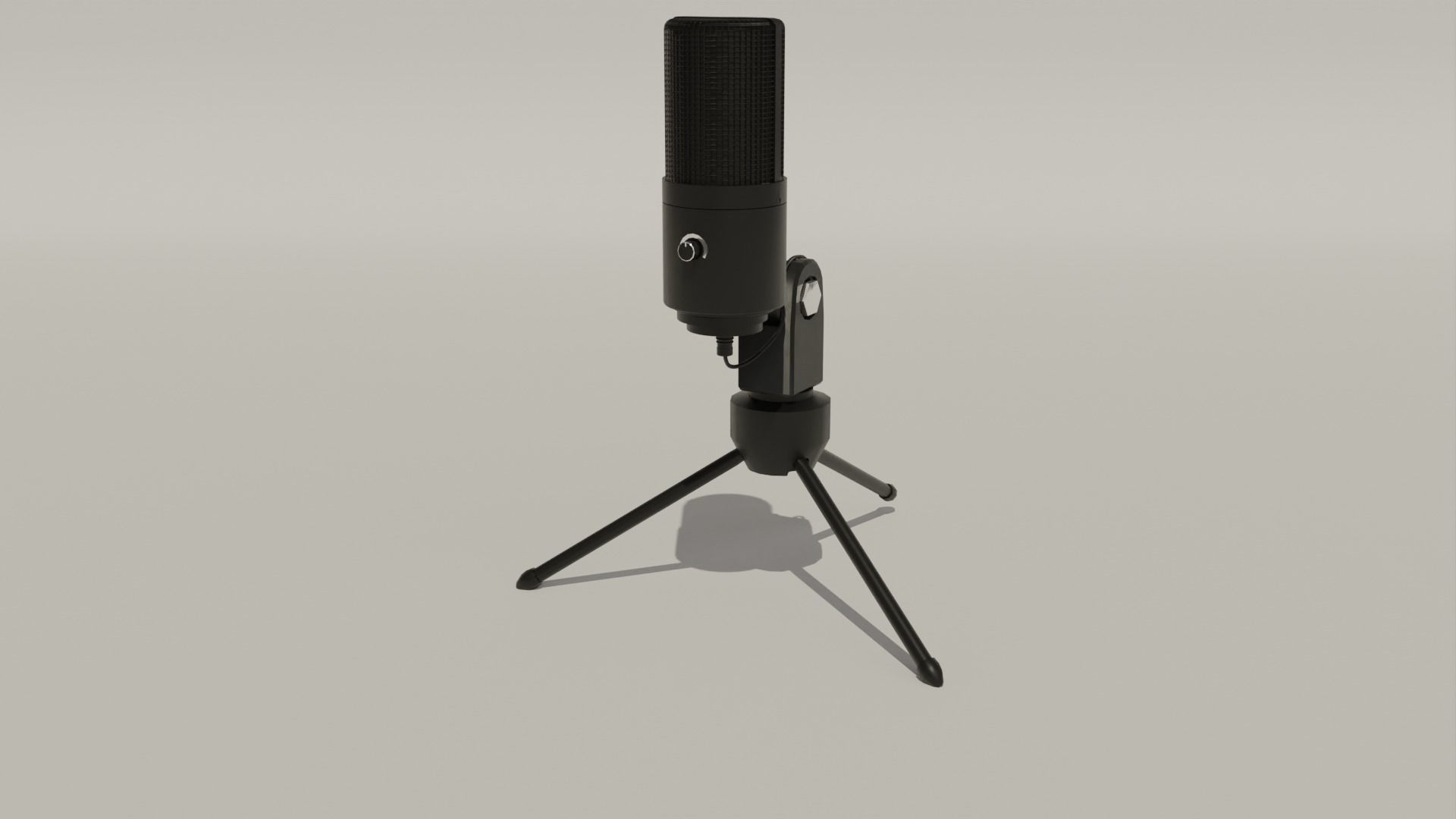 Black Microphone Minimalistic 3D Asset 3D model_25