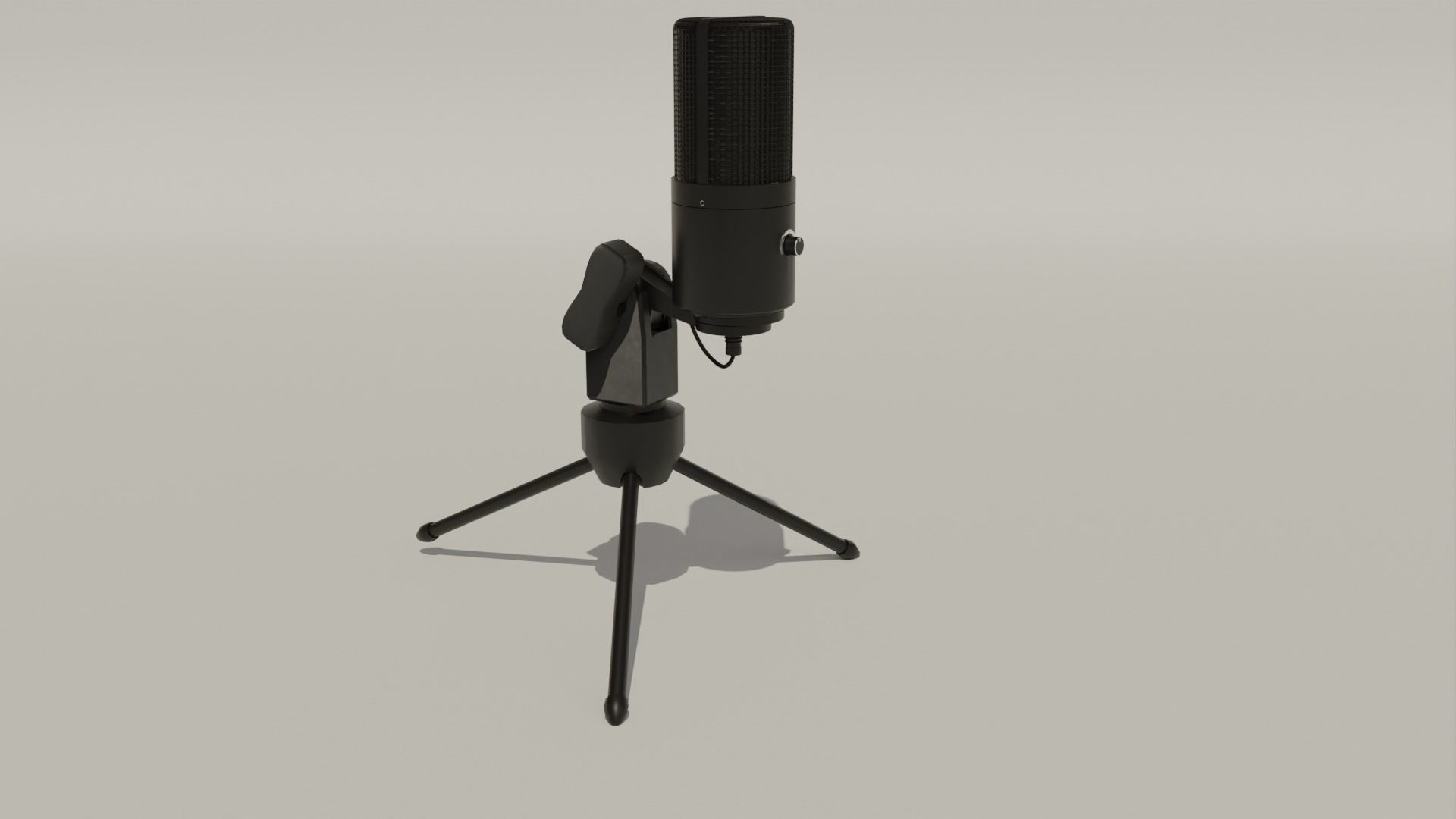 Black Microphone Minimalistic 3D Asset 3D model_7