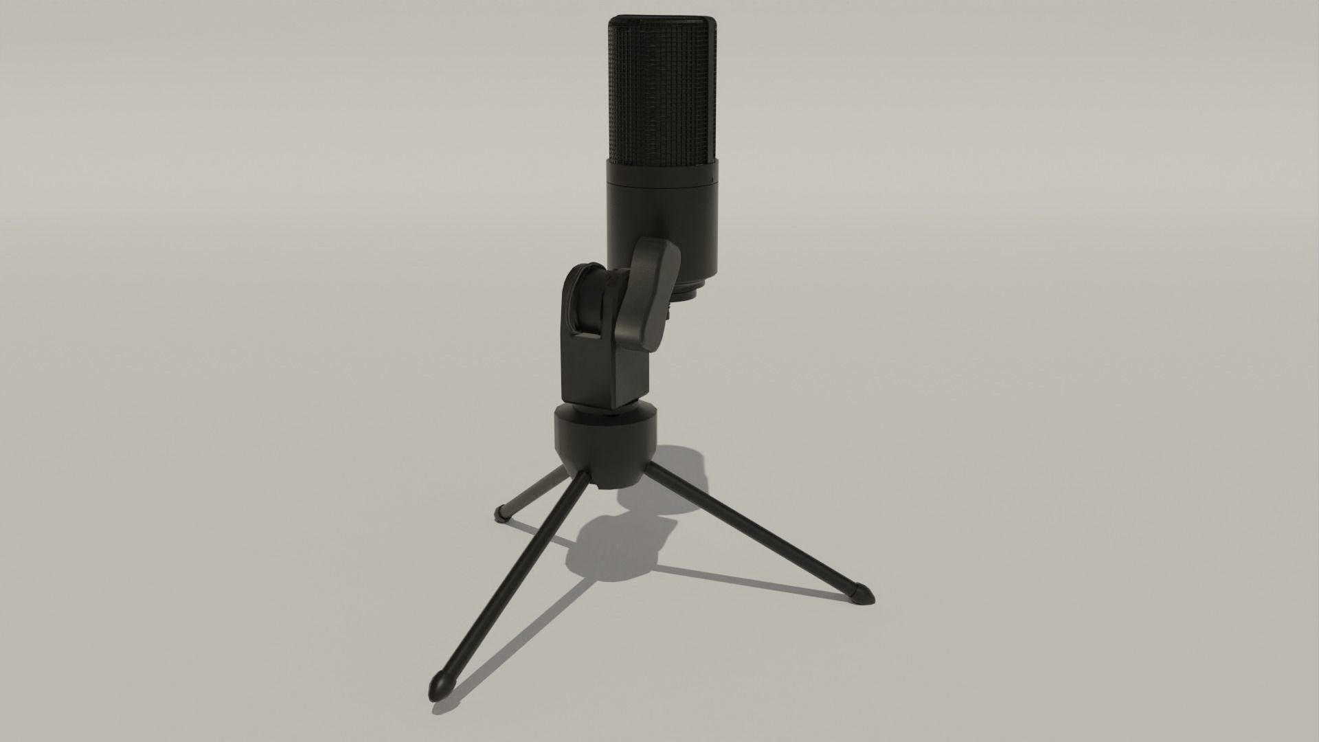 Black Microphone Minimalistic 3D Asset 3D model_13