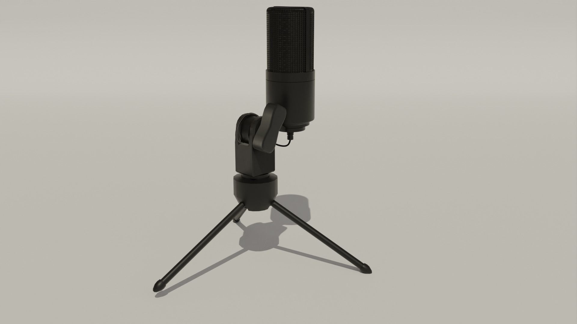 Black Microphone Minimalistic 3D Asset 3D model_12