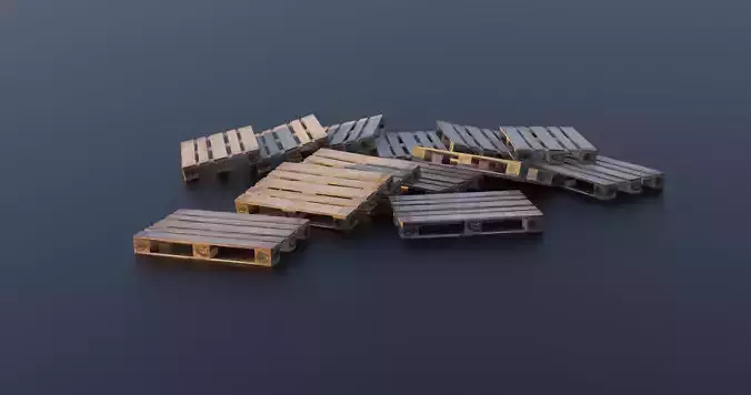 Realistic European Pallets in 3D Industrial Logistics