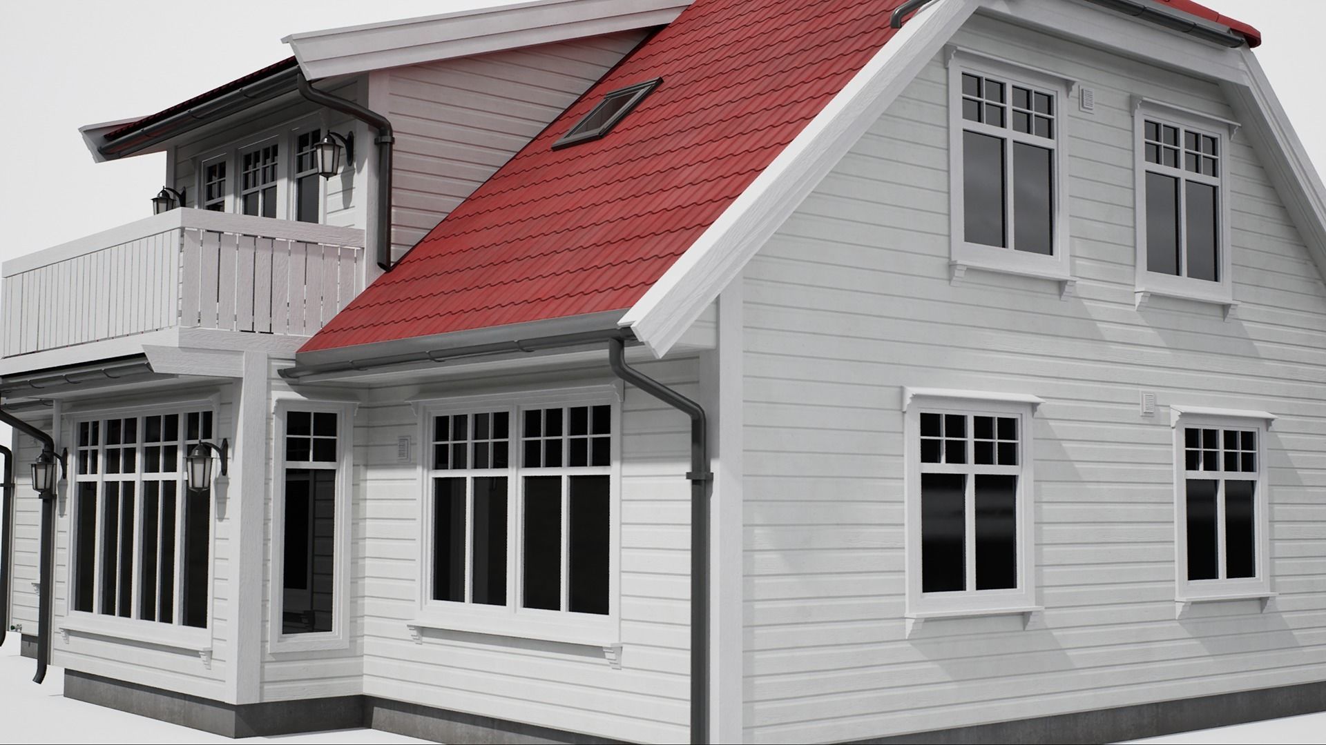 White House Low-poly 3D model_9