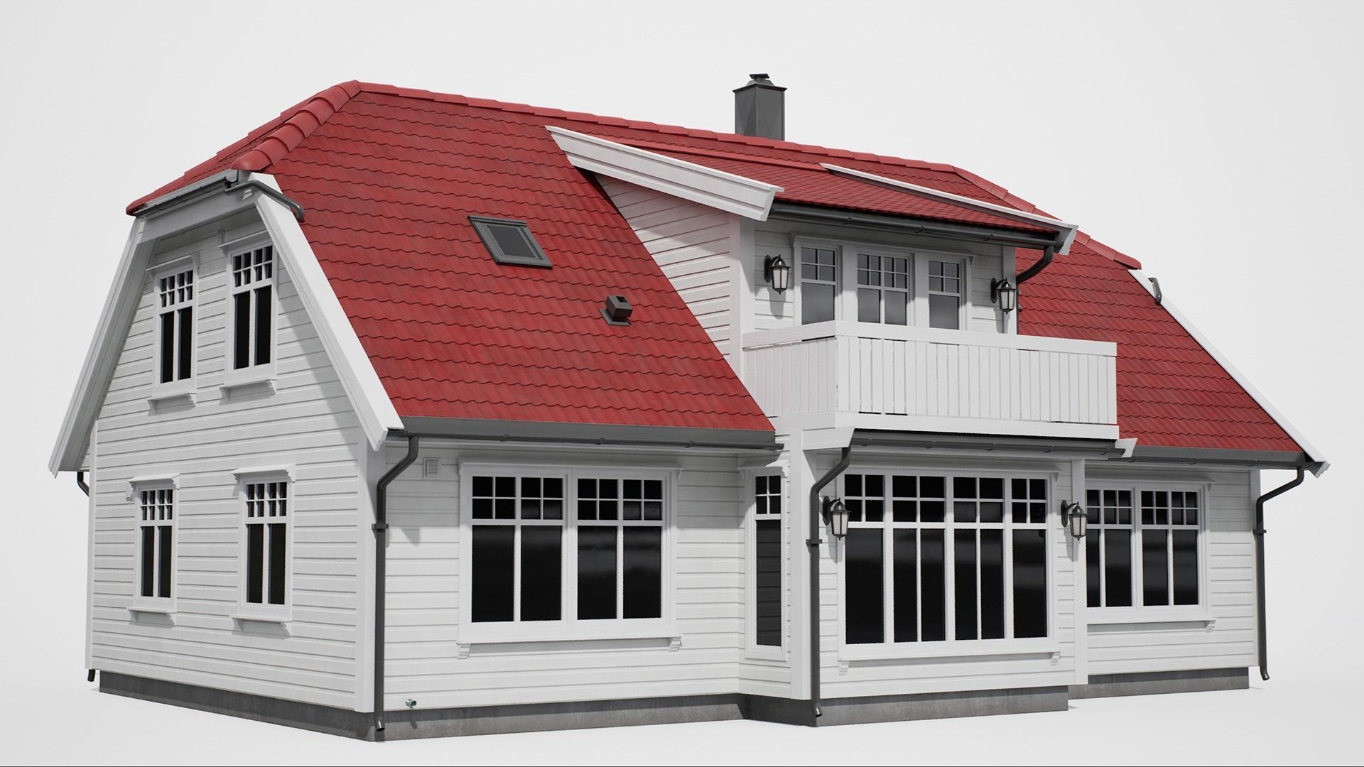 White House Low-poly 3D model_6