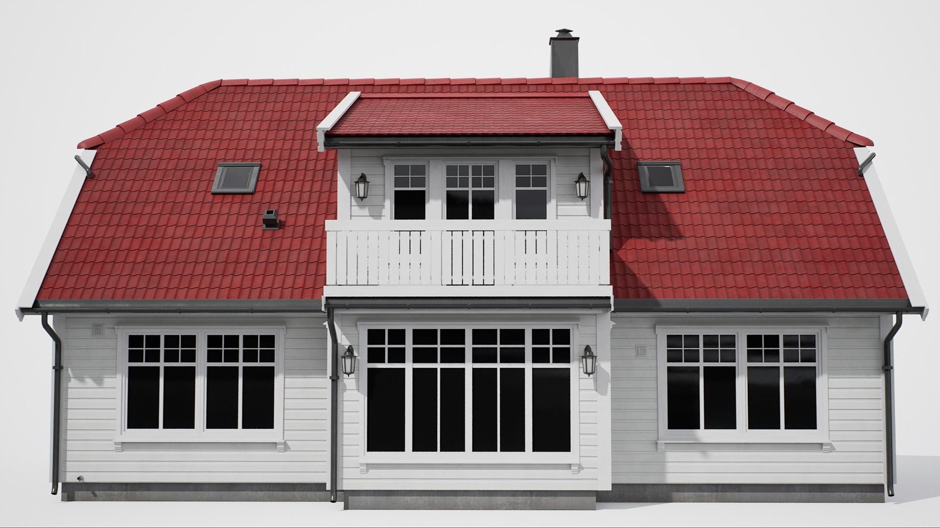 White House Low-poly 3D model_10