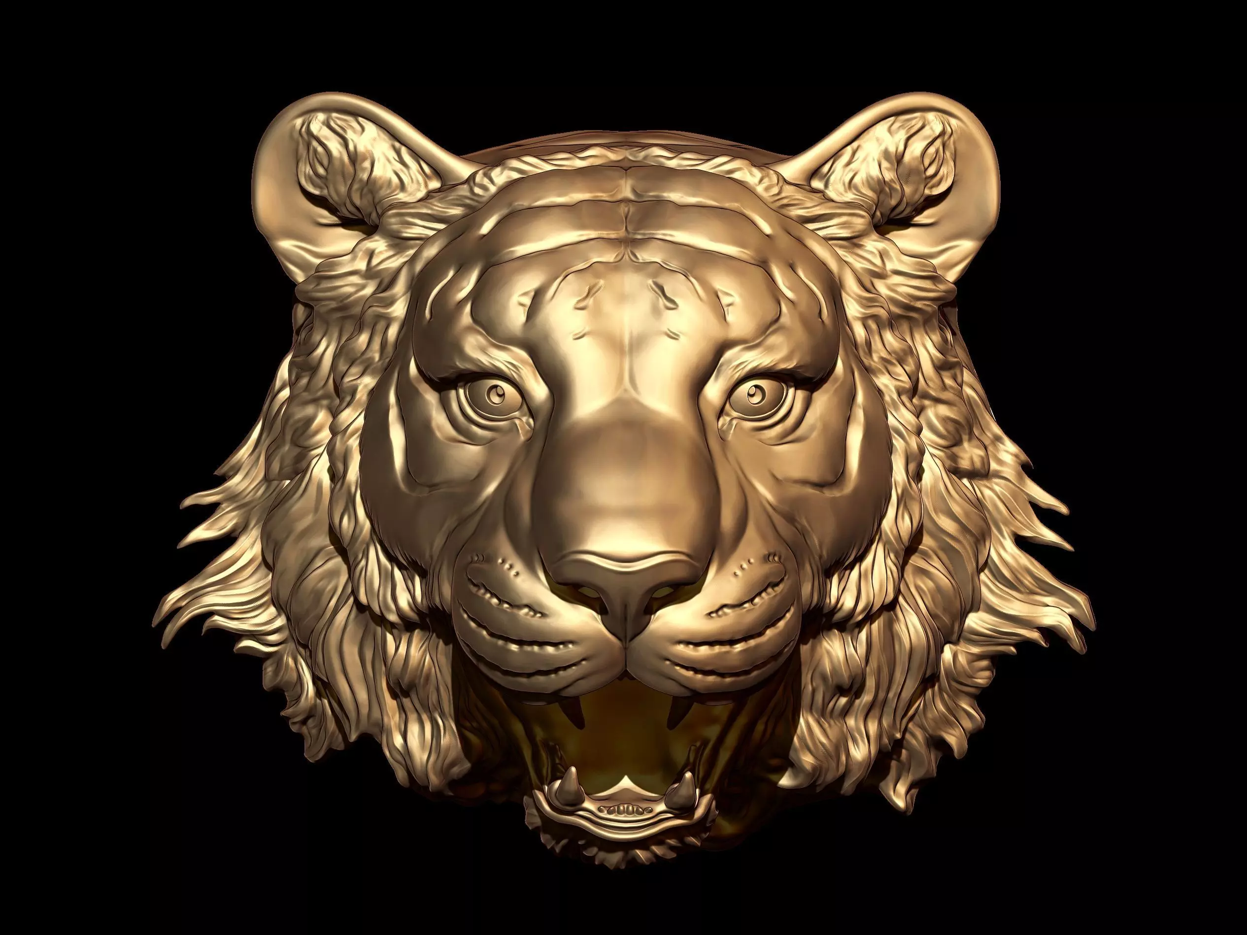 Tiger head 3D print model_0