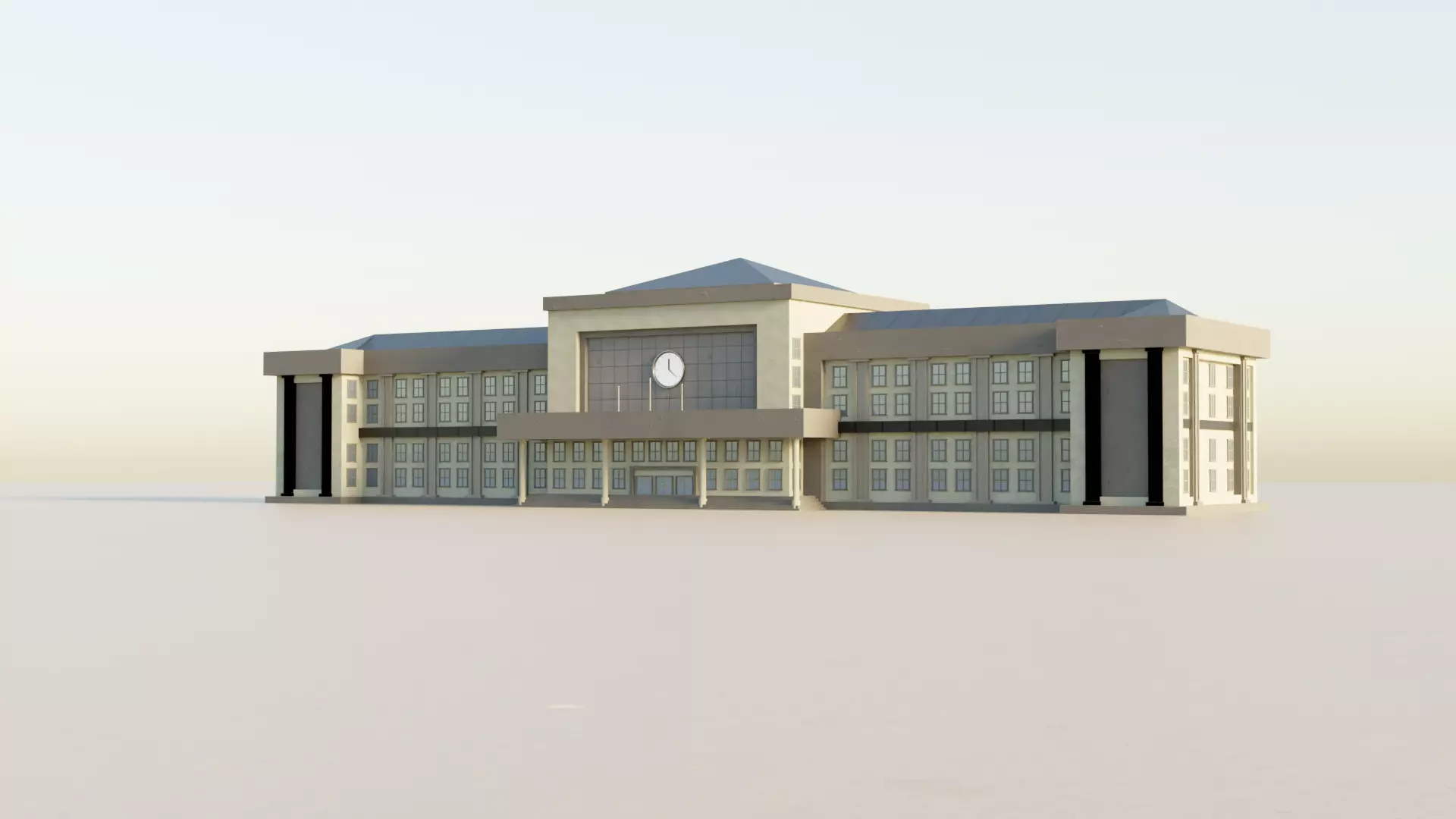 Antique Architecture Low-poly 3D model_8