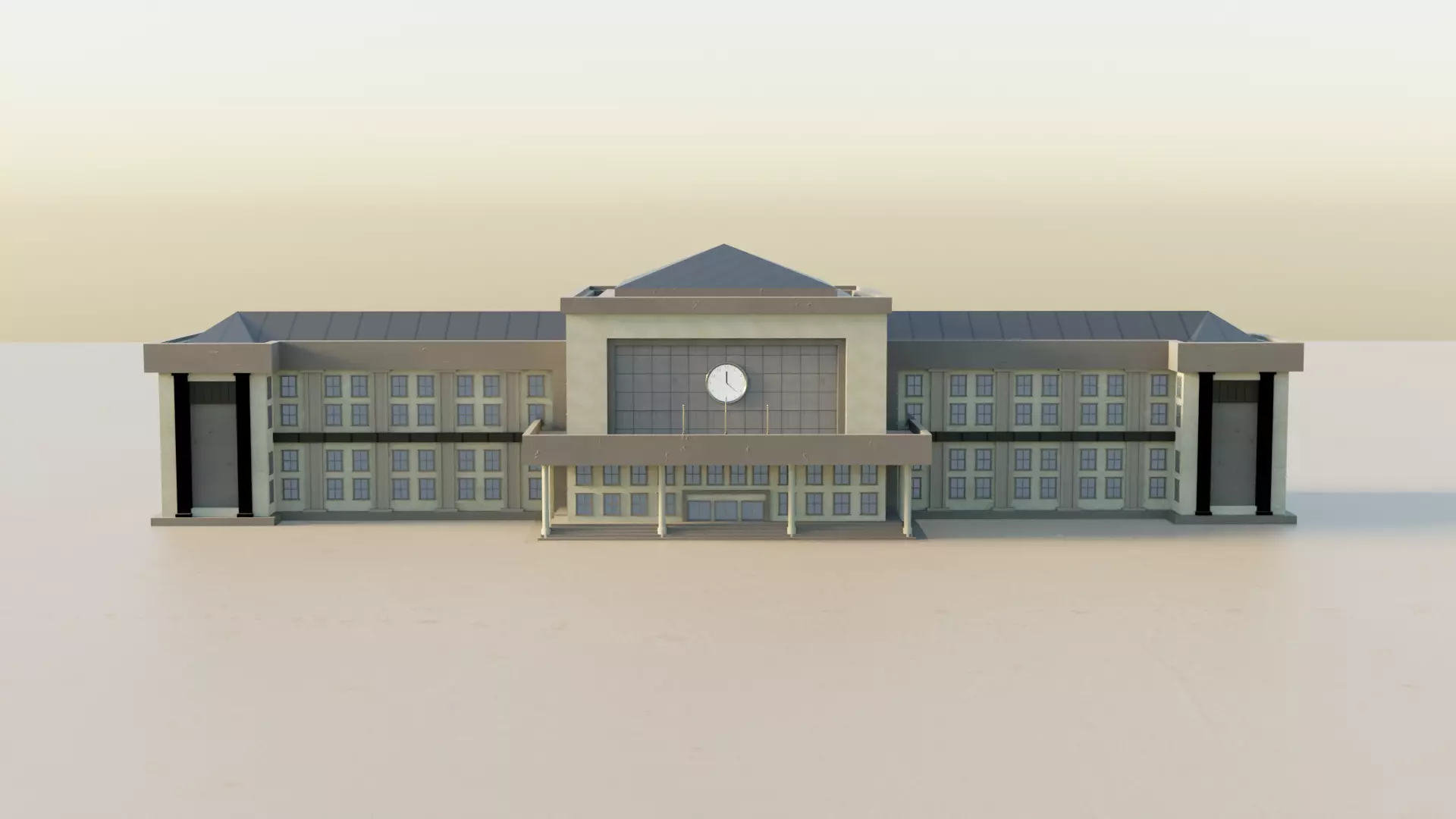 Antique Architecture Low-poly 3D model_2