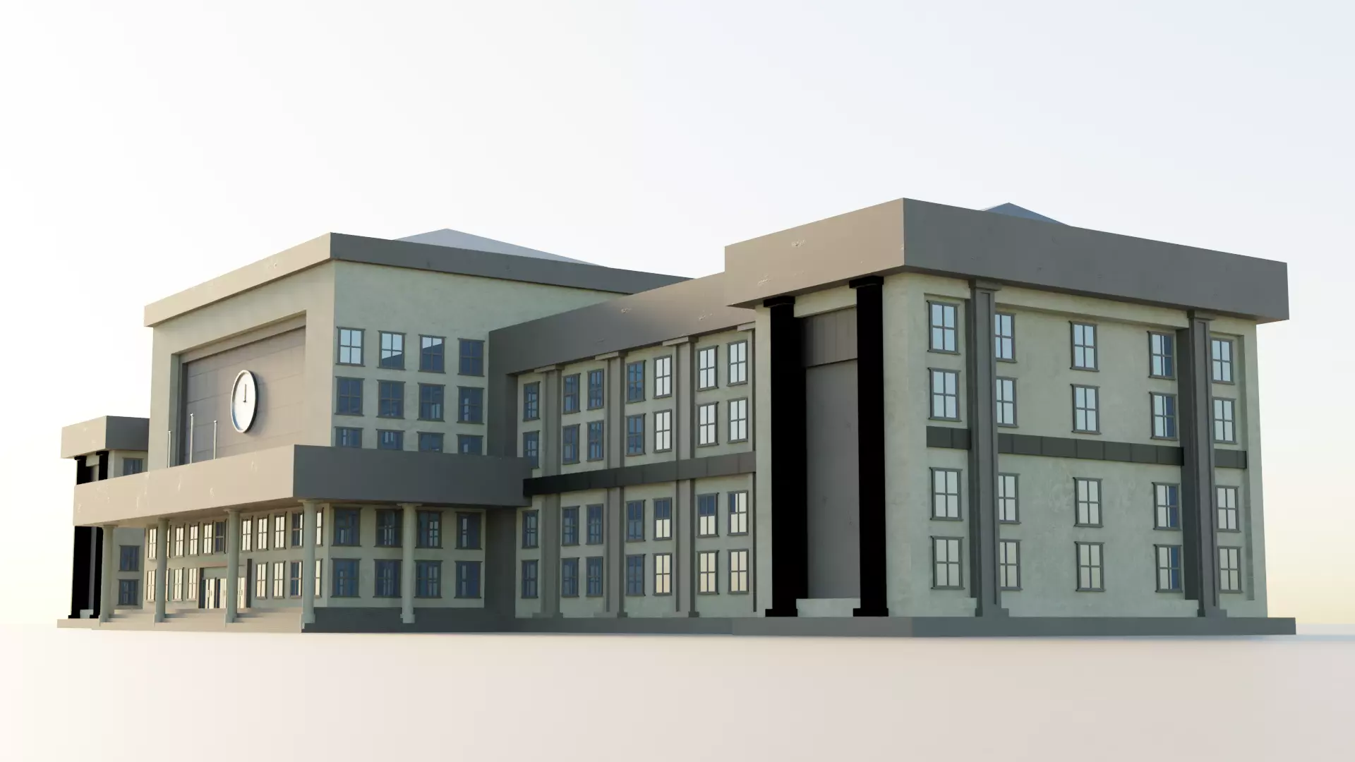 Antique Architecture Low-poly 3D model_4