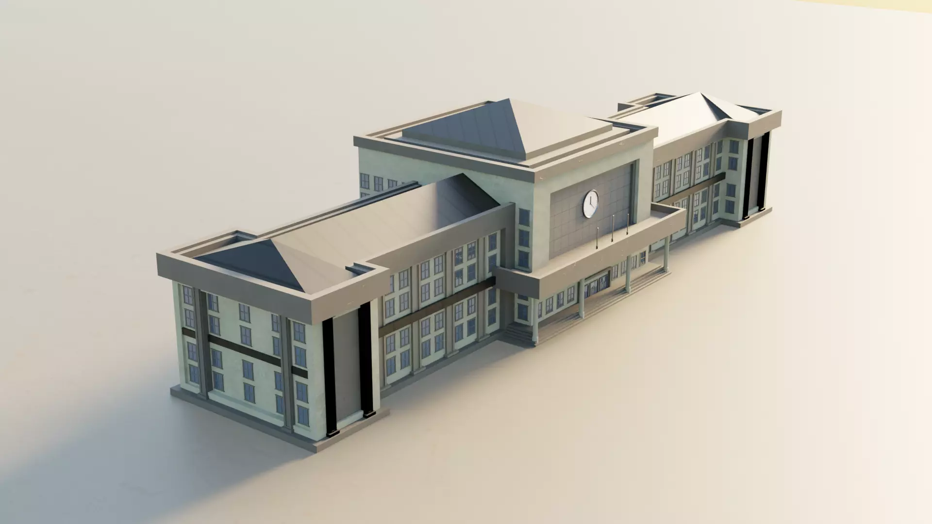 Antique Architecture Low-poly 3D model_1