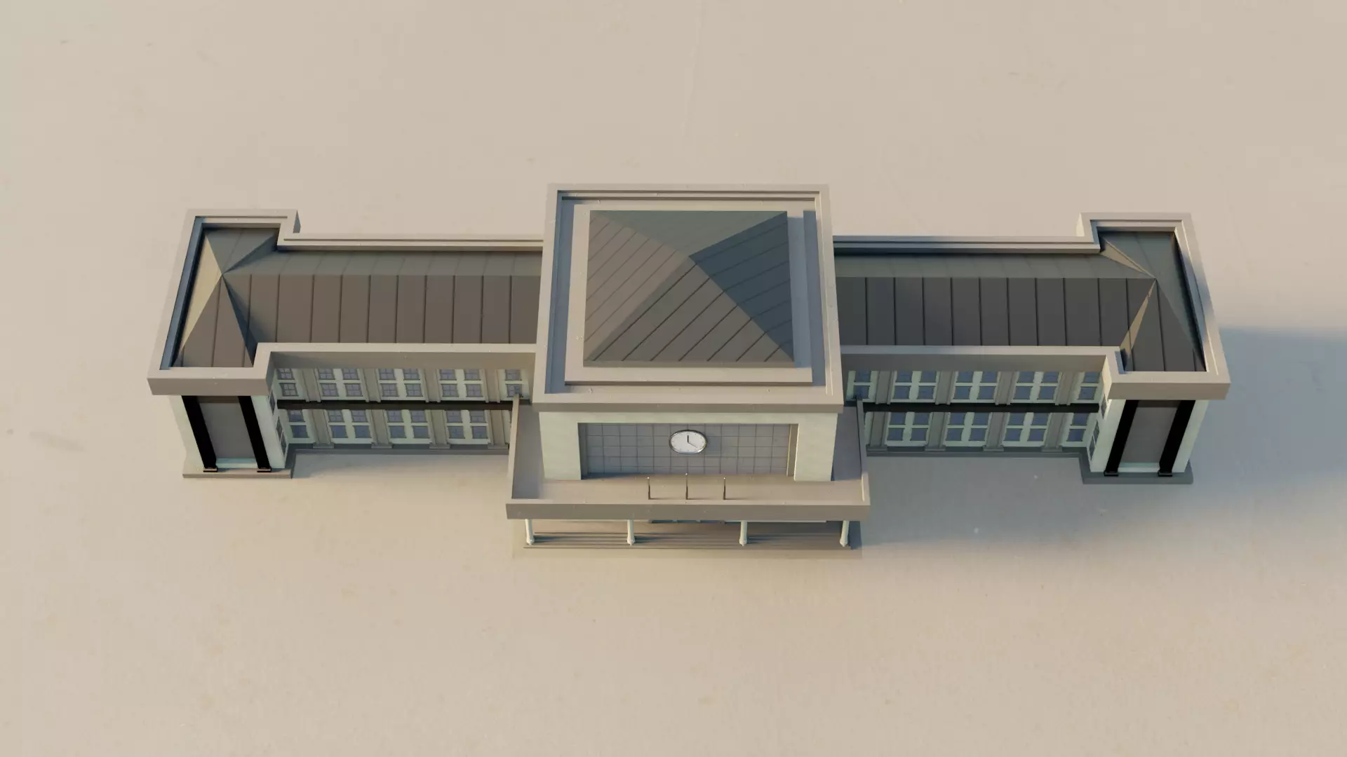 Antique Architecture Low-poly 3D model_5