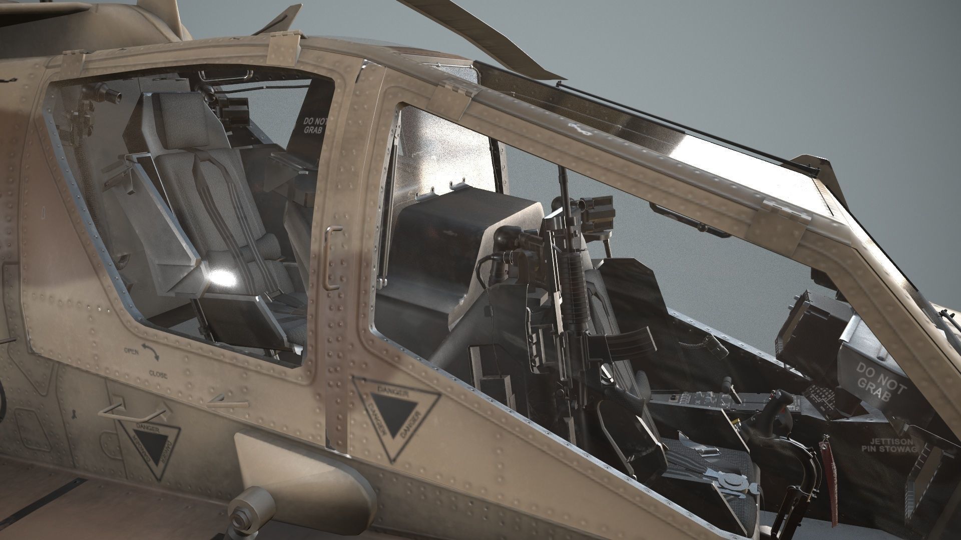 Apache AH-64D Israel Air Force Static Low-poly 3D model_14