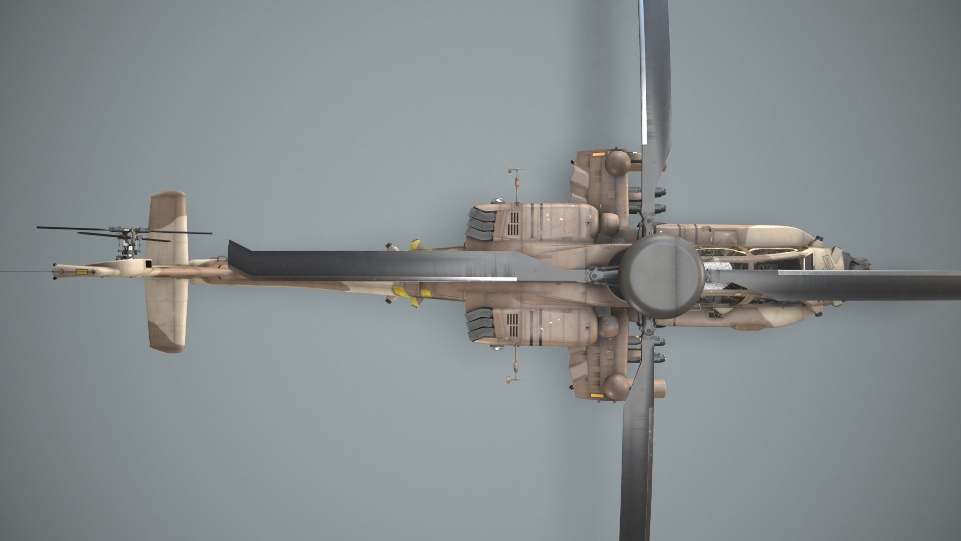 Apache AH-64D Israel Air Force Static Low-poly 3D model_9