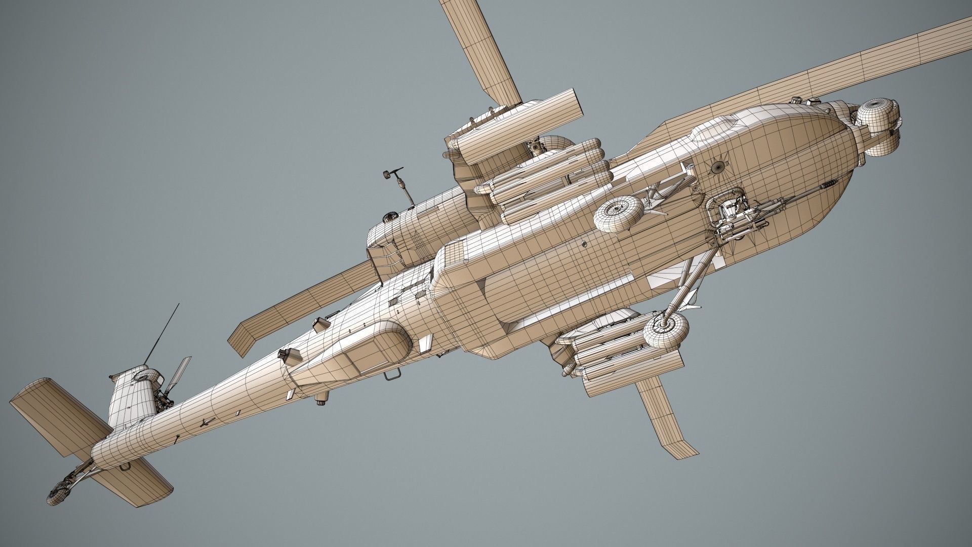 Apache AH-64D Israel Air Force Static Low-poly 3D model_26