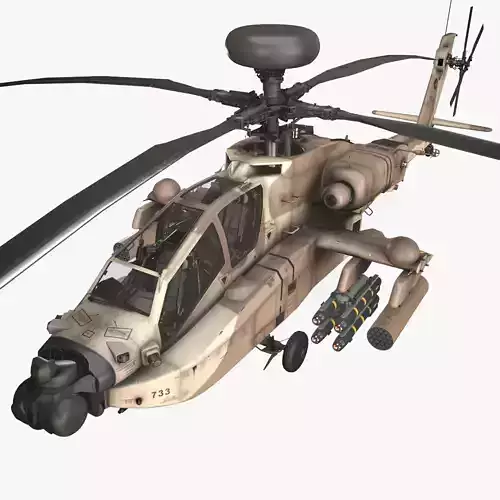 Apache AH-64D Israel Air Force Static Low-poly 3D model