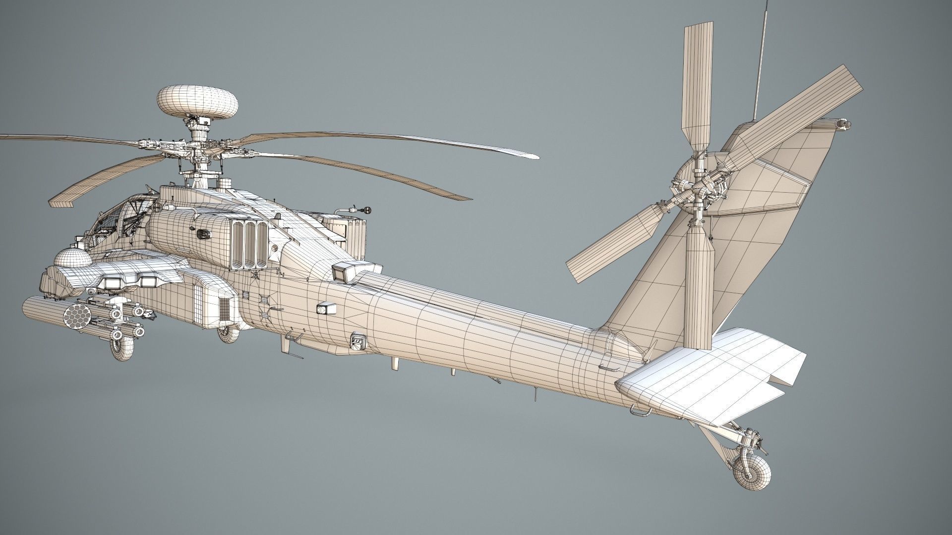 Apache AH-64D Israel Air Force Static Low-poly 3D model_23