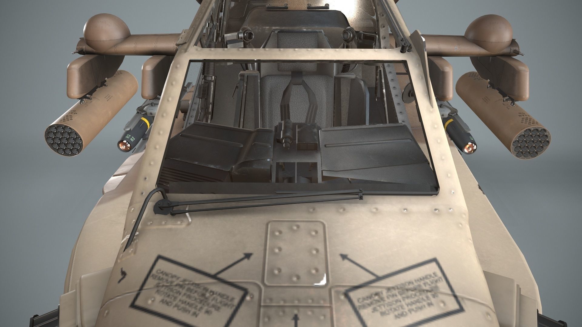 Apache AH-64D Israel Air Force Static Low-poly 3D model_15