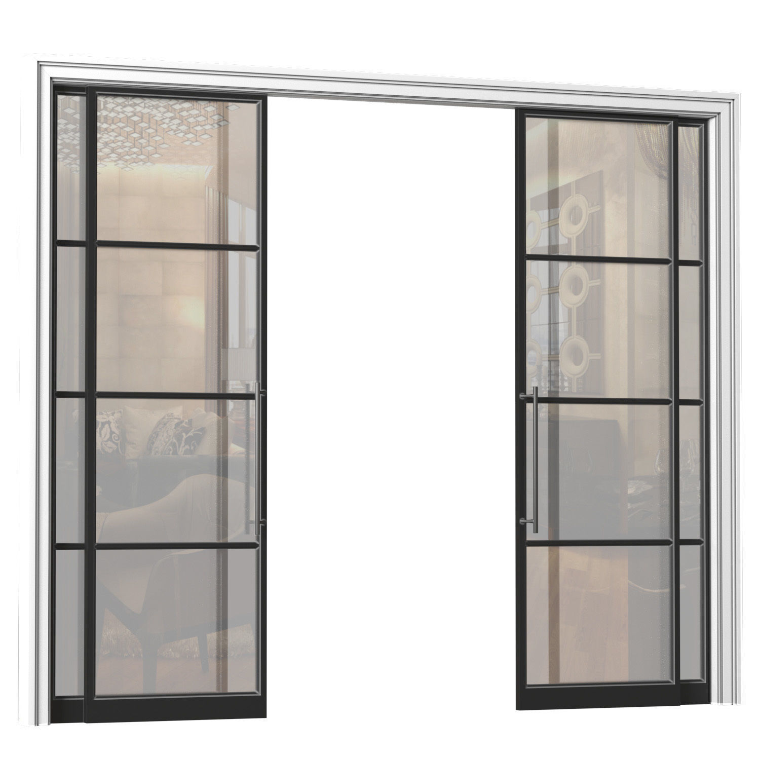 Sliding doors in Loft style 3D model_1